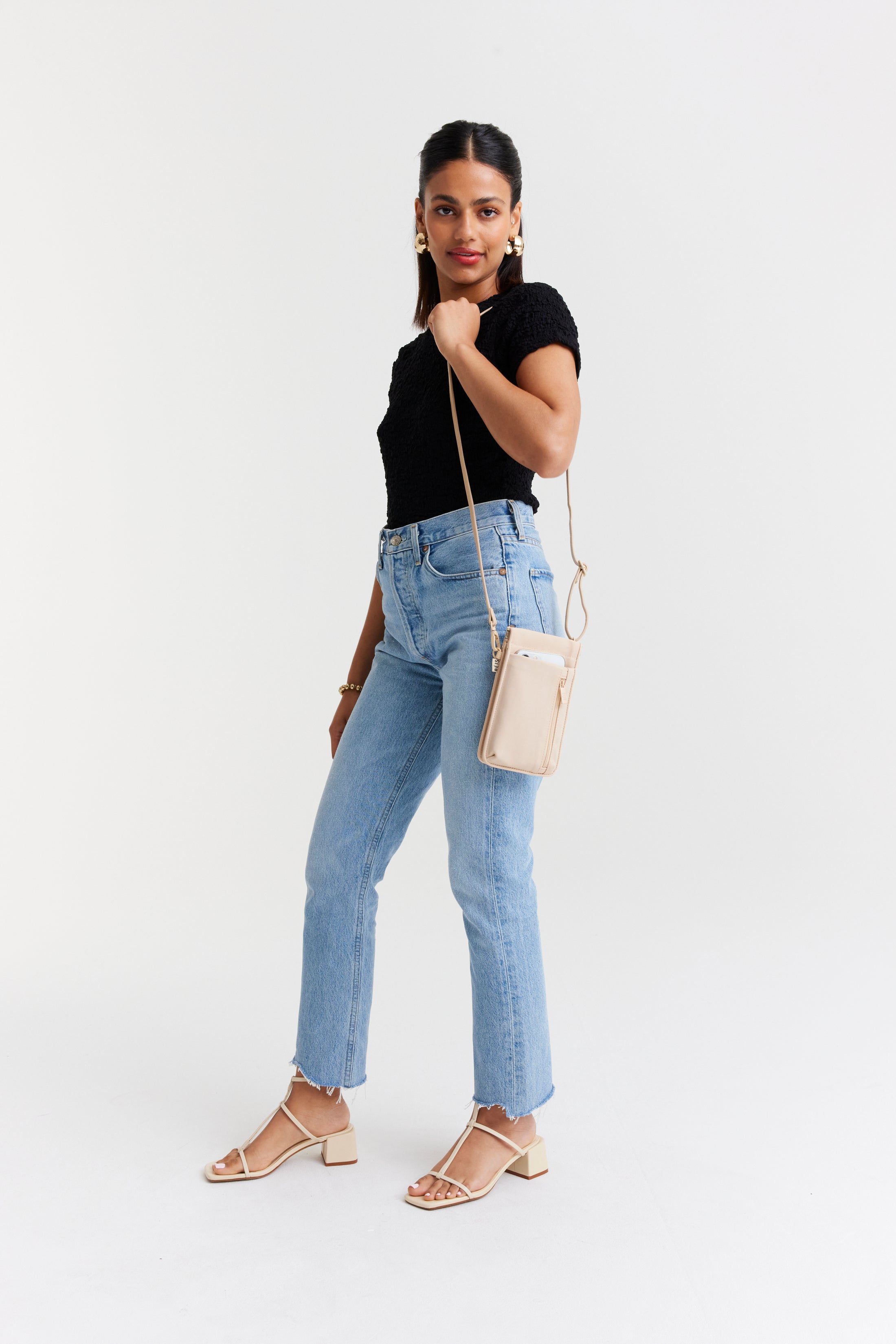 BÉIS 'The ID Crossbody Bag' In Beige - Crossbody Bag With ID Pocket
