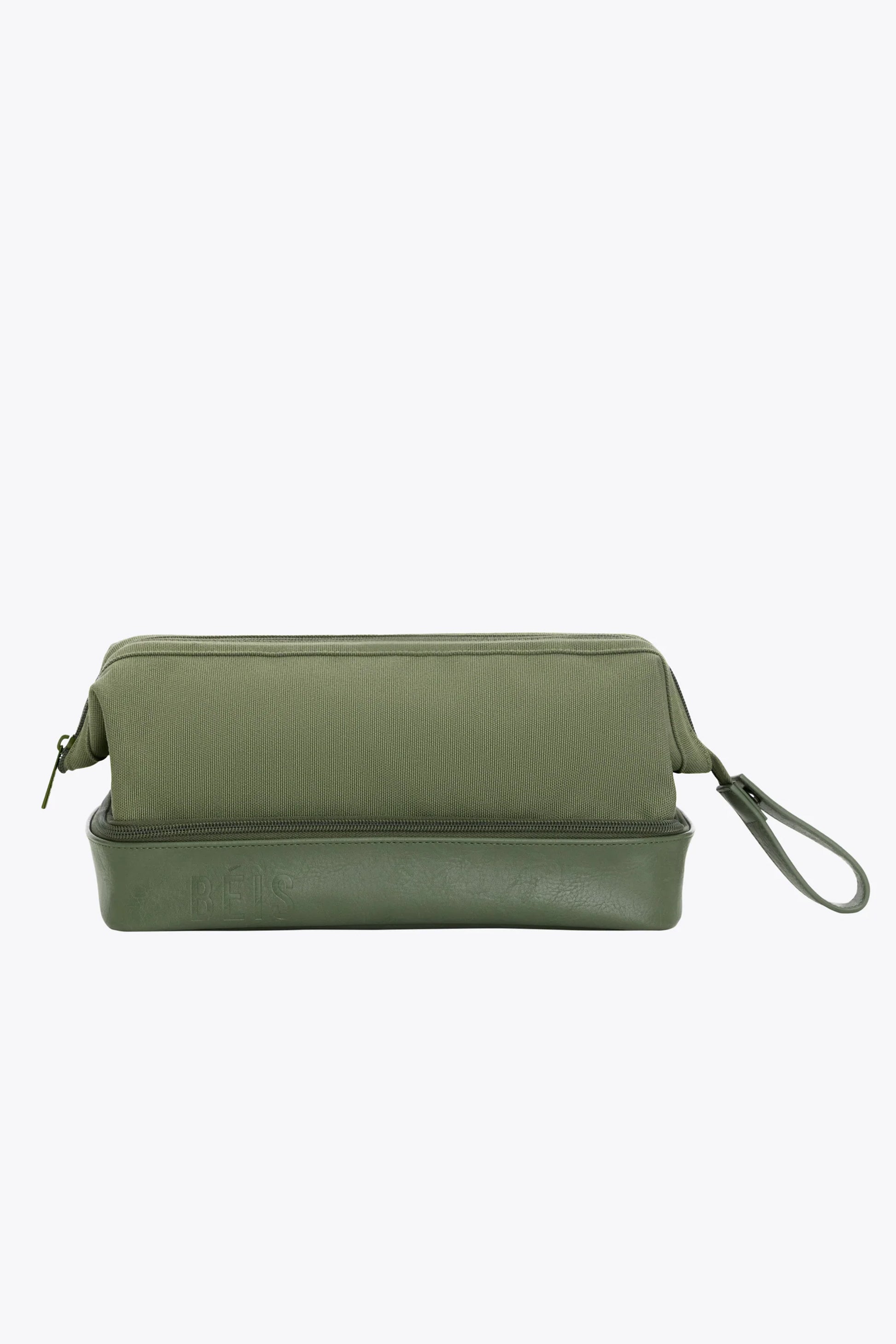 BÉIS 'The Dopp Kit' in Olive - Olive Green Dopp Kit & Toiletry Bag