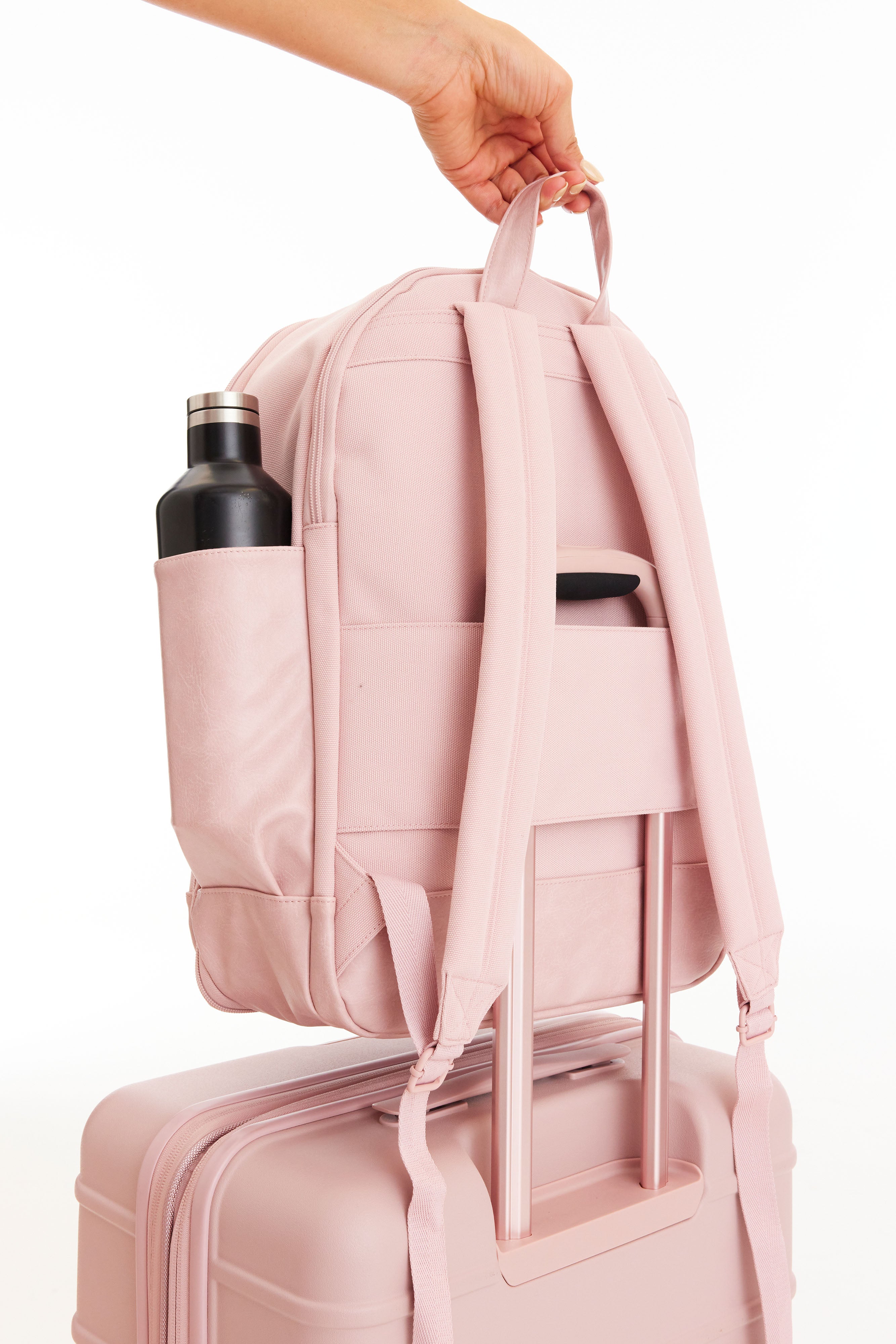 Pink Computer Backpack BÉIS 'The Backpack' in Atlas Pink - Pink Laptop Backpack for Work ...