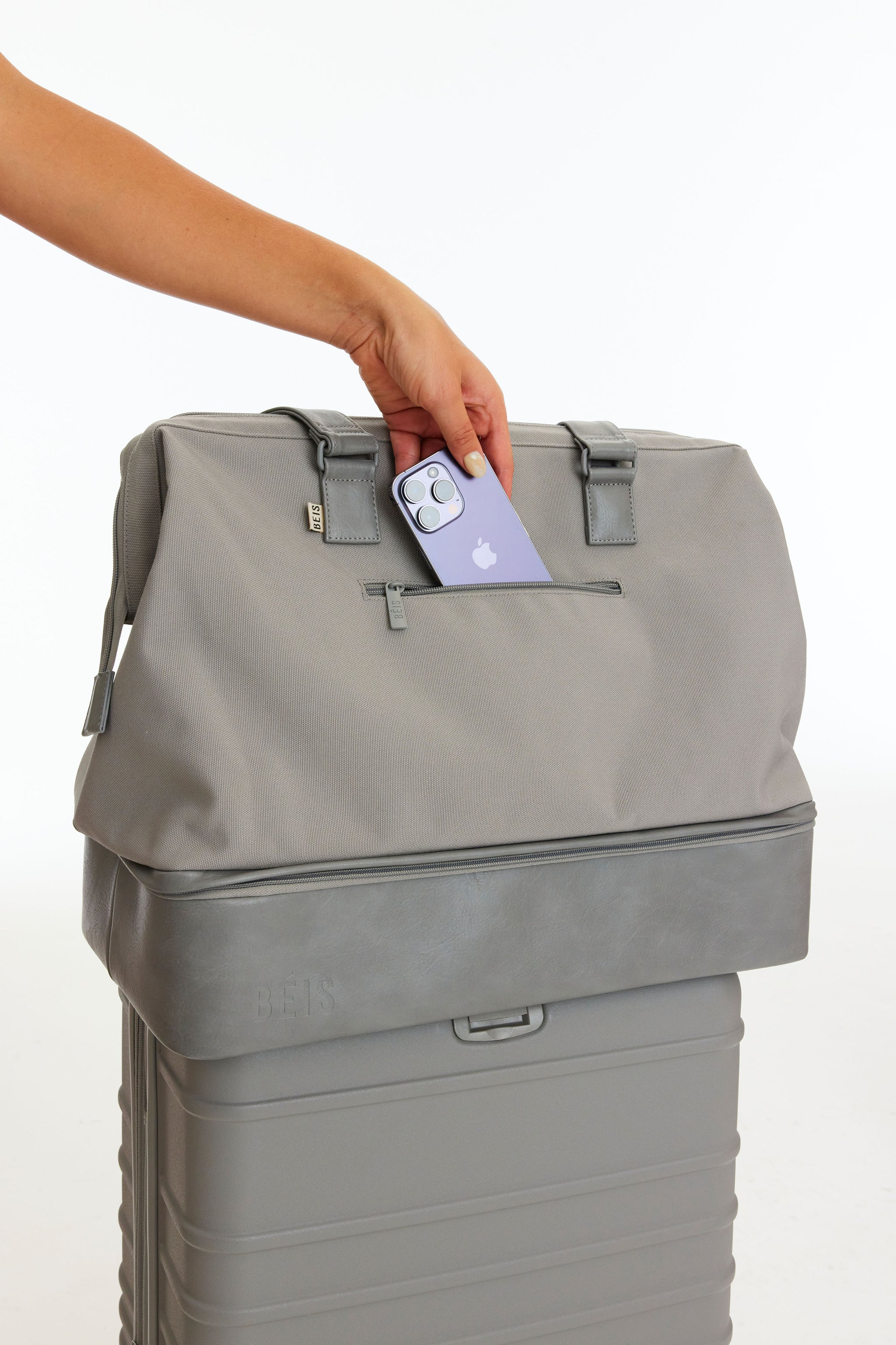 BÉIS 'The Convertible Weekender' in Gray - Gray Weekend Bag & Overnight Bag