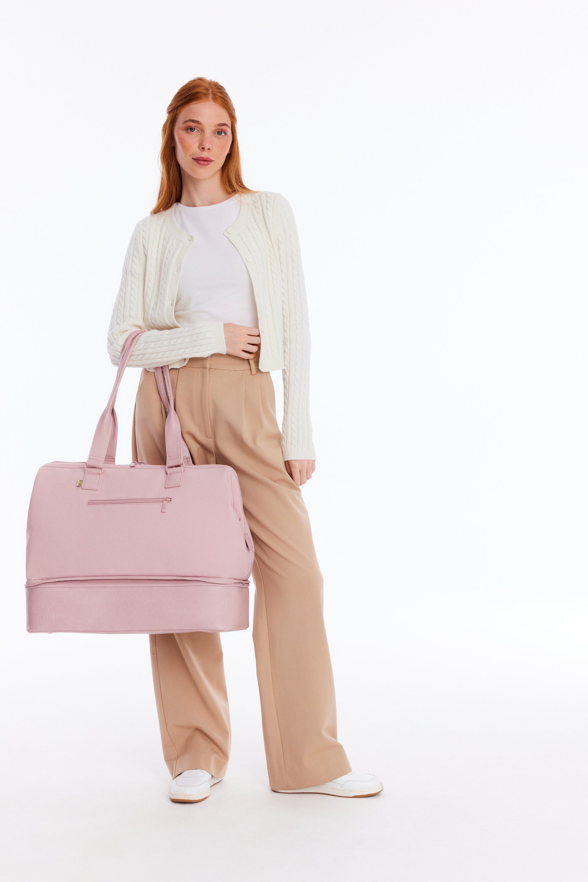 BÉIS 'The Convertible Weekender' in Atlas Pink - Pink Weekender Bag ...