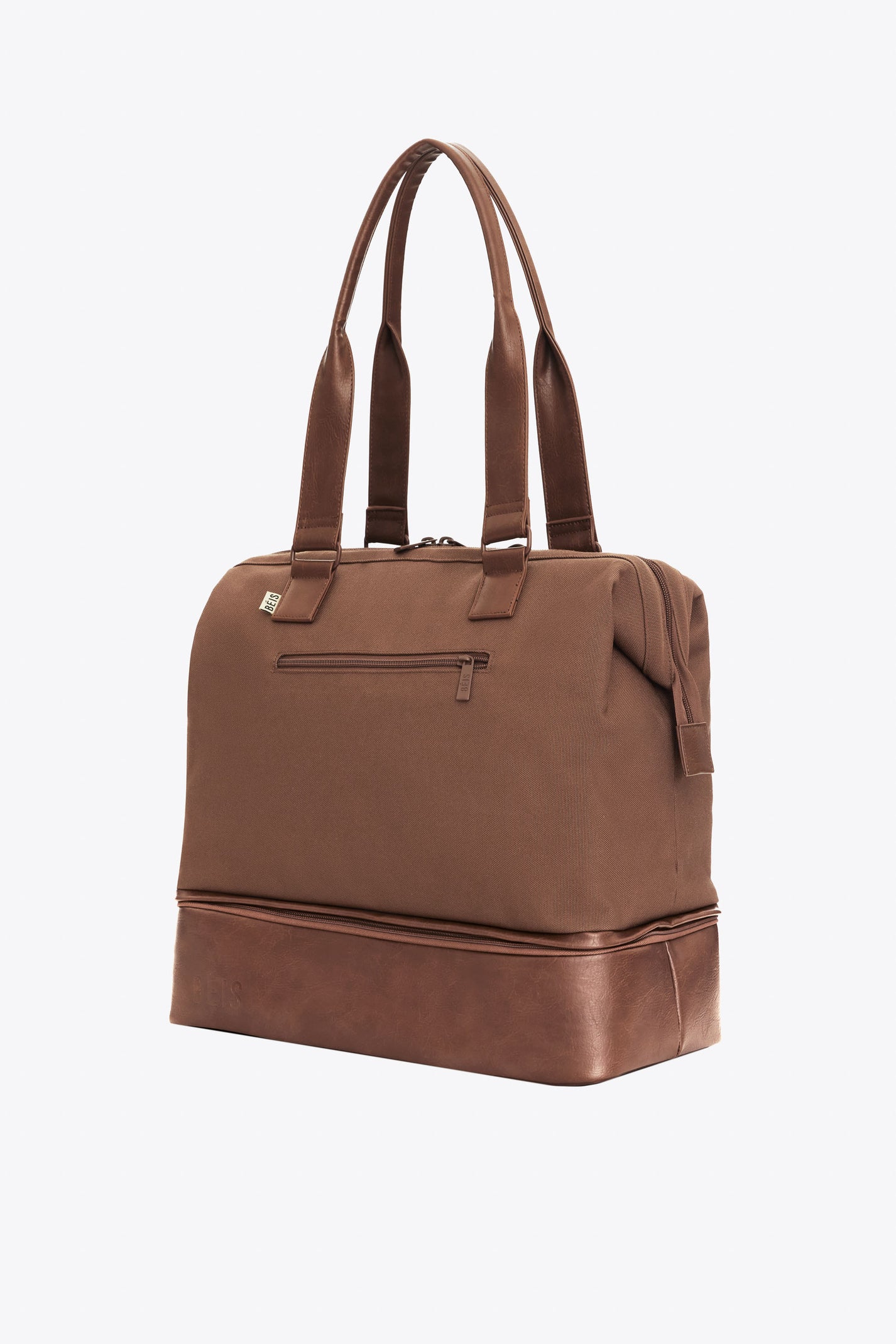 BÉIS 'The Convertible Mini Weekender' in Maple - Small Overnight Bag & Brown Duffle Bag
