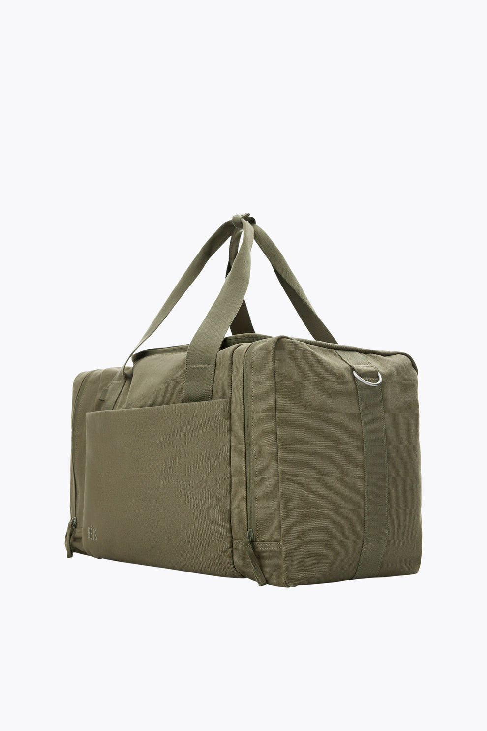 BÉIS 'The Utility Duffle' in Olive - Heavy Duty Duffle Bag for Travel in Olive Green