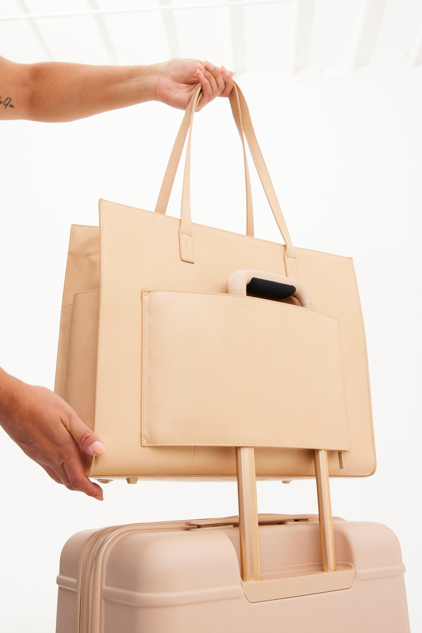 Resale The Large Work Tote in Beige