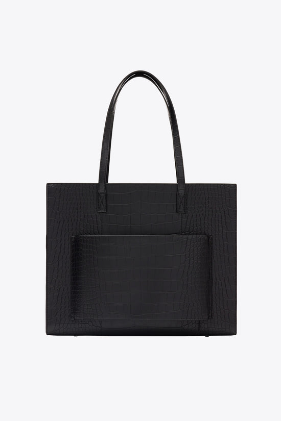 BÉIS 'The Large Work Tote' in Black Croc - Large Laptop Bag & Work Tote ...