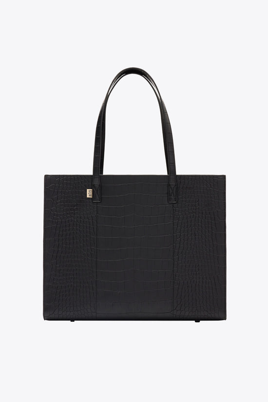 BÉIS 'The Large Work Tote' in Black Croc - Large Laptop Bag & Work Tote ...