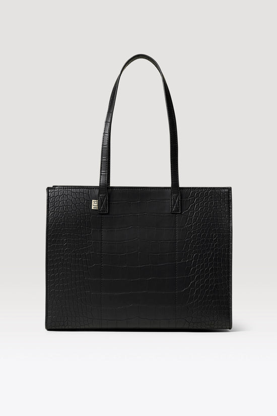 The Work Tote in Black Croc