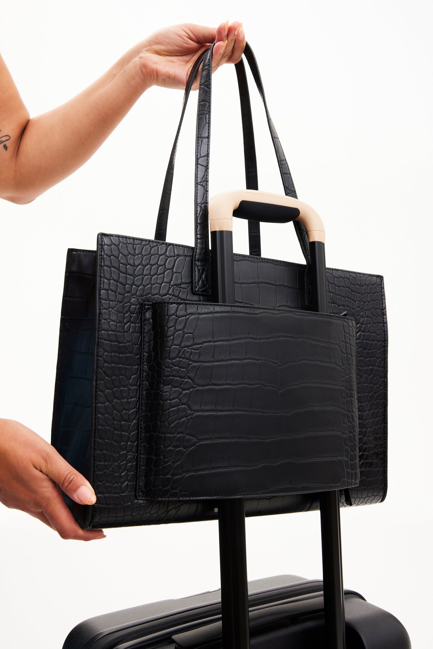 Resale The Work Tote in Black Croc