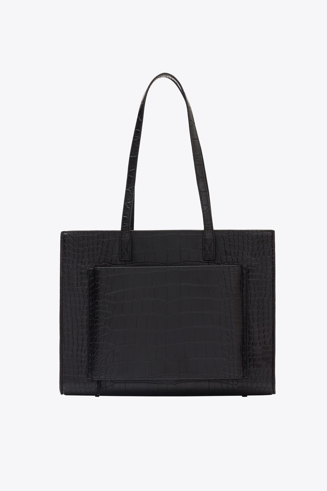 B IS The Work Tote in Black Croc Designer Laptop Tote Bag