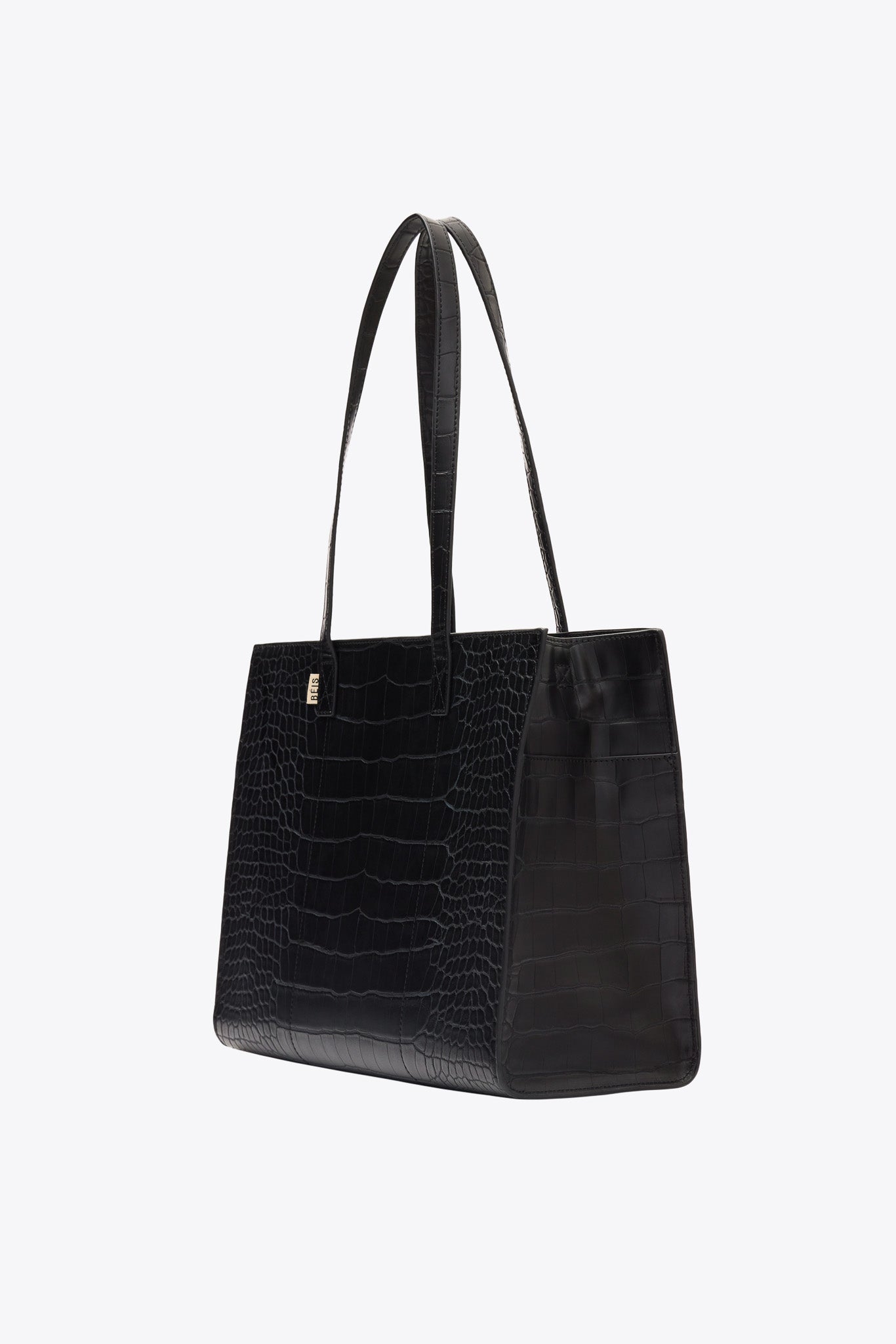 B IS The Work Tote in Black Croc Designer Laptop Tote Bag