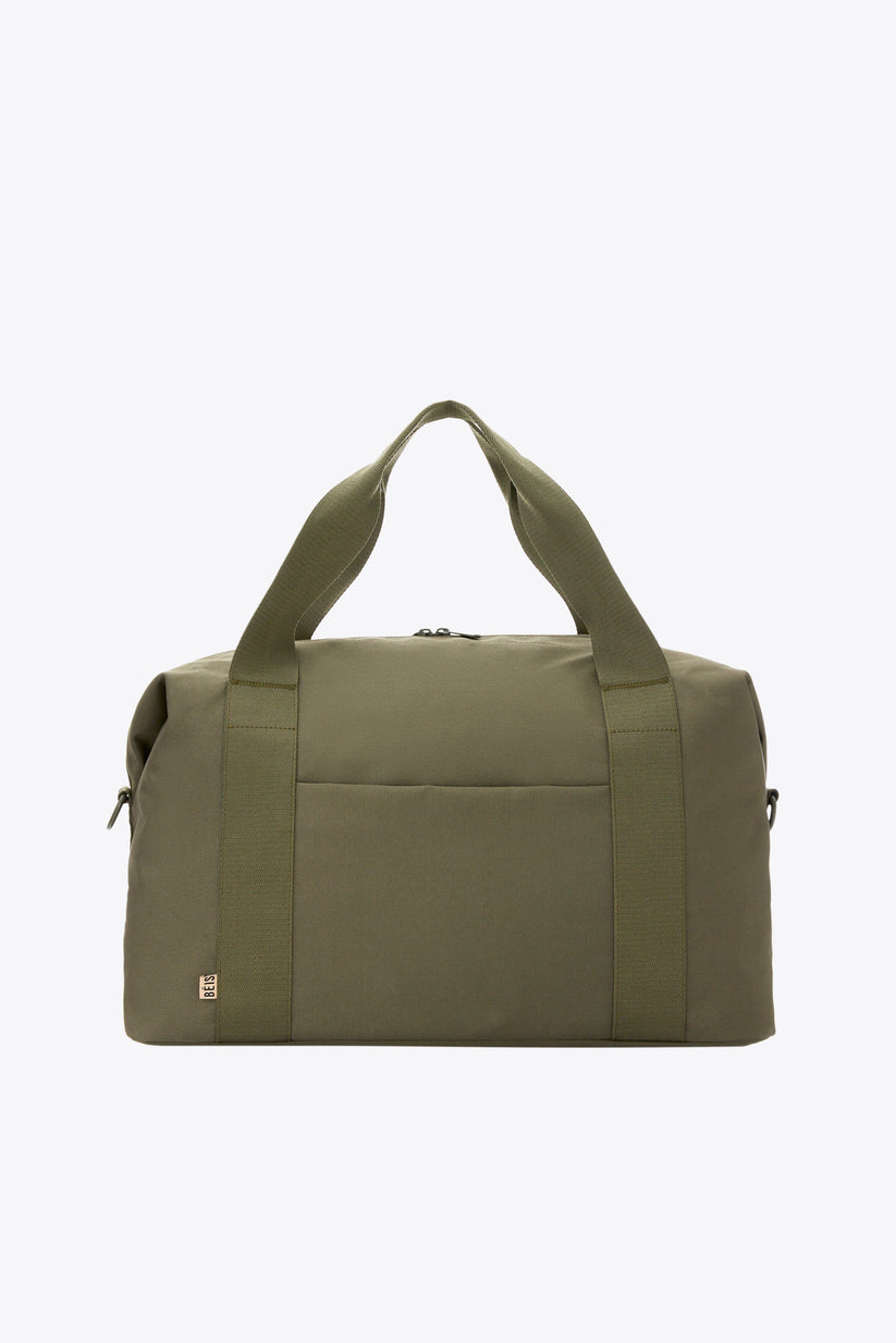 BÉIS 'The BÉISics Duffle' in Olive - Olive Green Overnight & Travel Duffle Bags