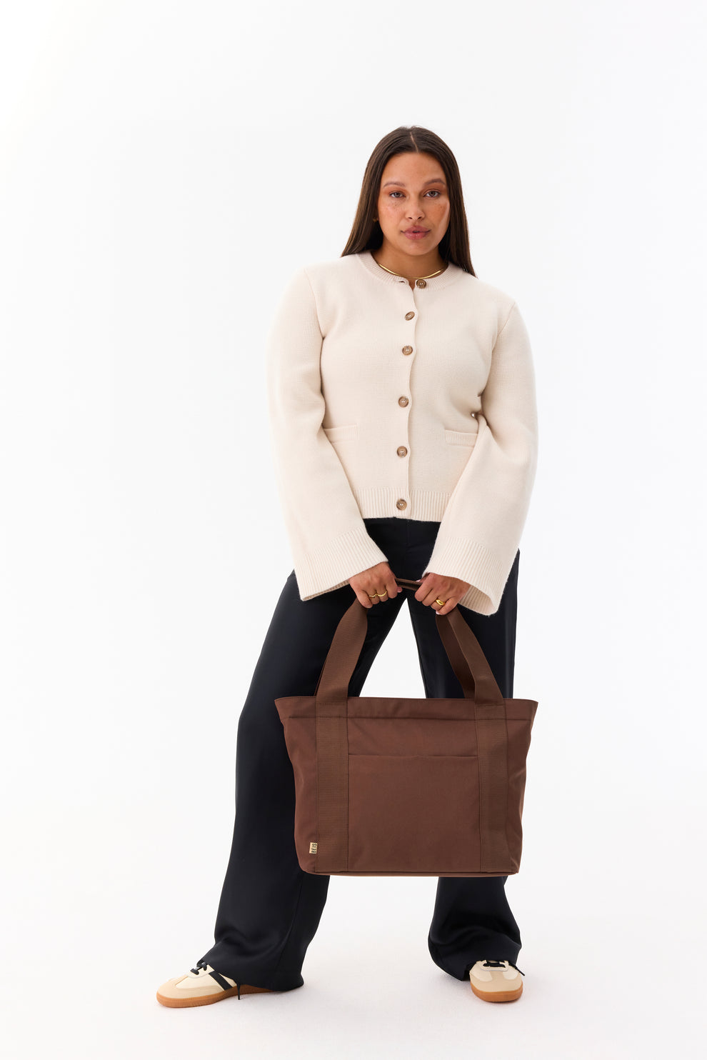 BÉIS 'The BÉISics Tote' in Maple - Brown Laptop Friendly Travel Tote Bag
