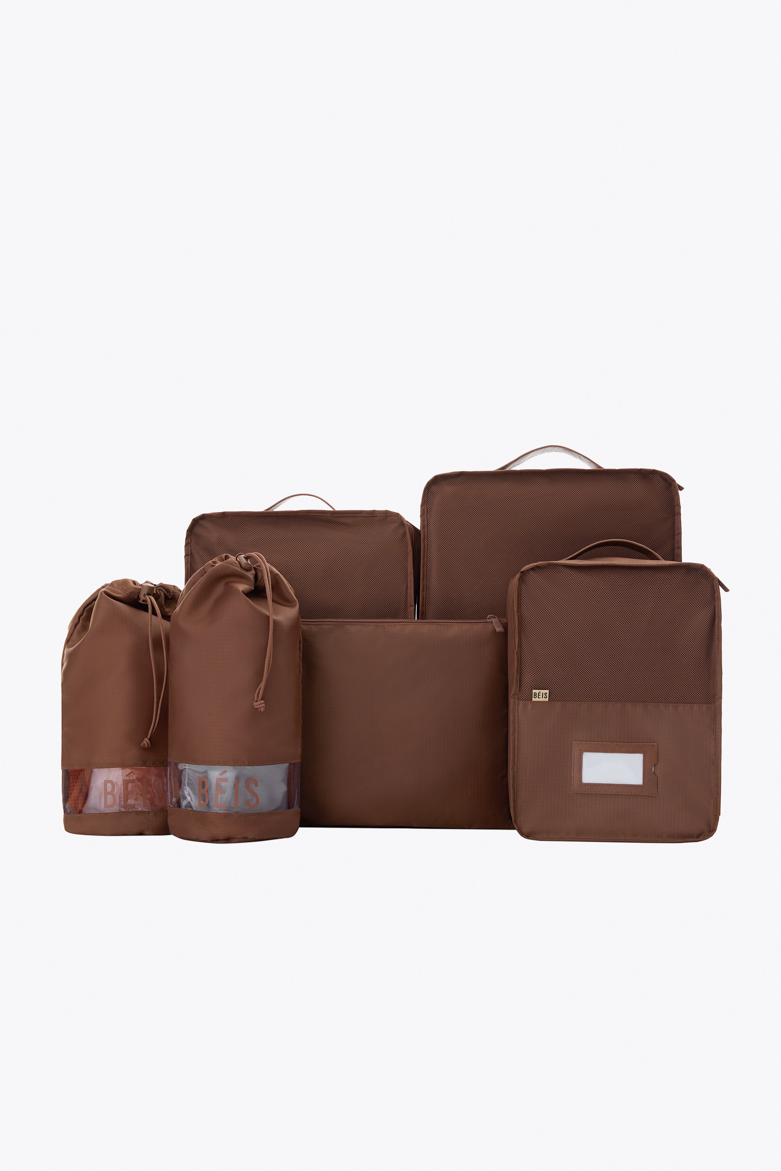 BÉIS 'The Packing Cubes' in Maple - Brown Packing Cubes for Travel