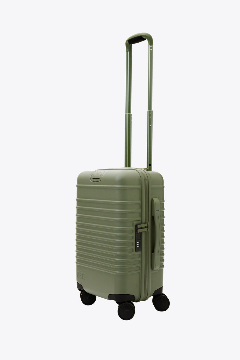 BÉIS 'The Small Carry-On Roller' in Olive - Olive Green Small Carry-On Luggage & Lightweight ...