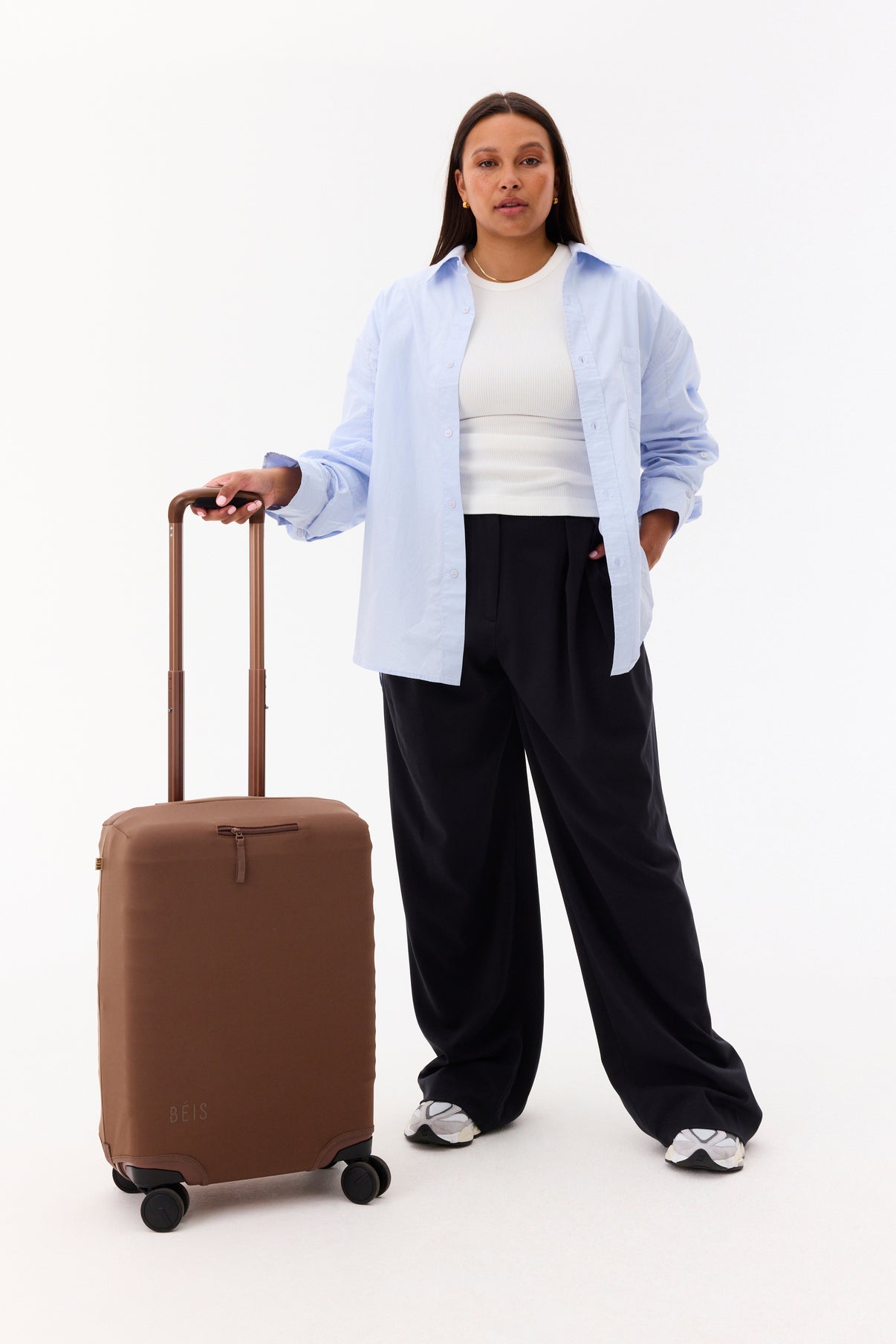 BÉIS 'The Carry-On Luggage Cover' in Maple - Brown Carry-On Luggage Cover Protector