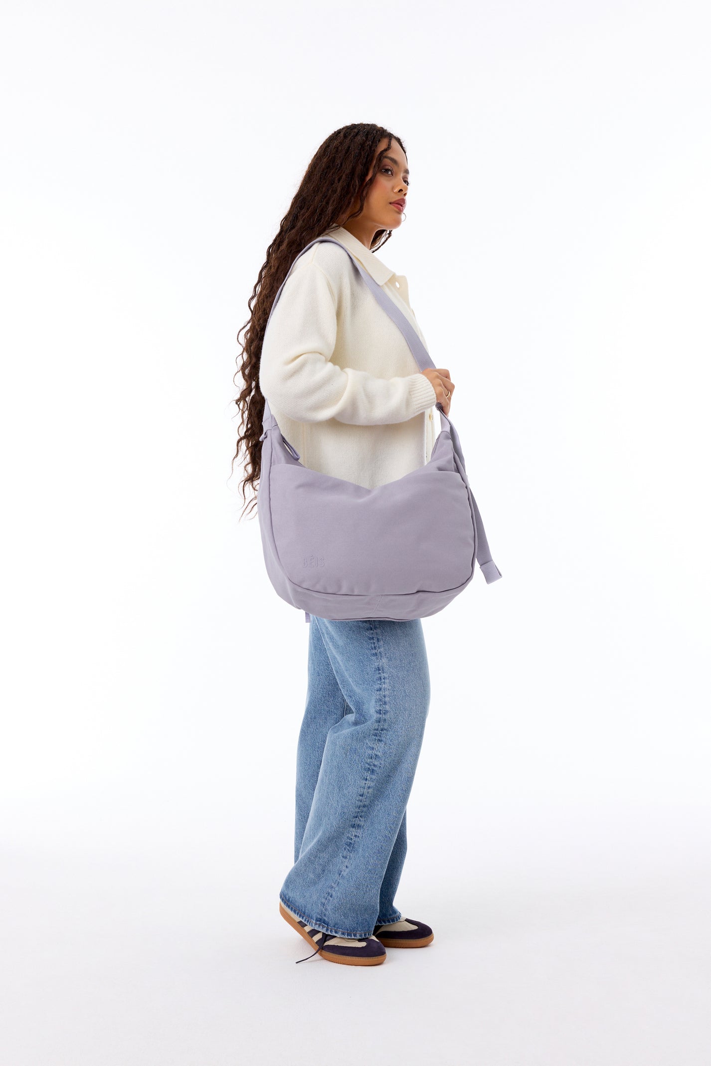BÉIS 'The Carryall Crossbody' in Lavender - Lavender Crescent Crossbody ...