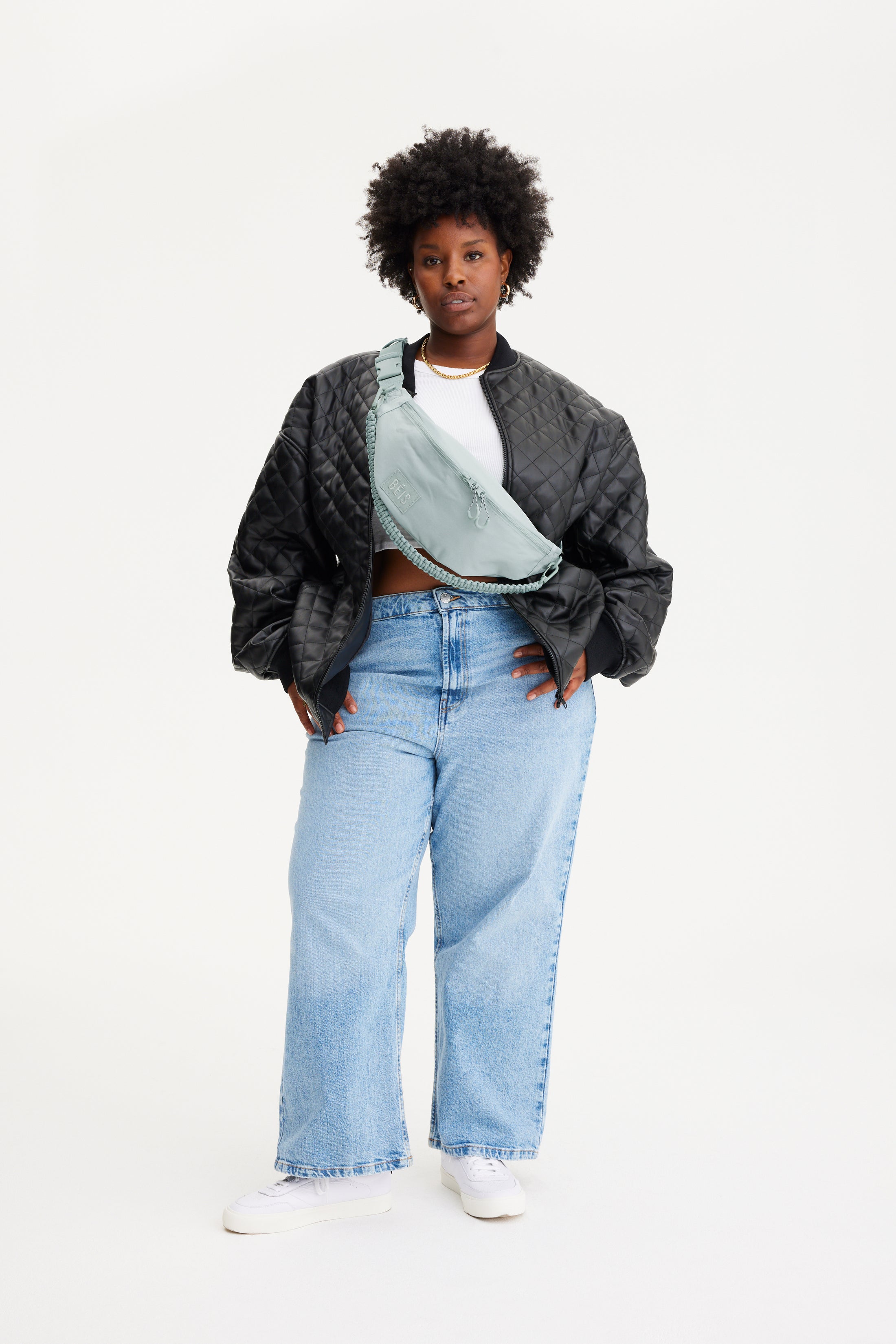 BÉIS 'The Sport Pack' in Slate Chic, Green Belt Bag