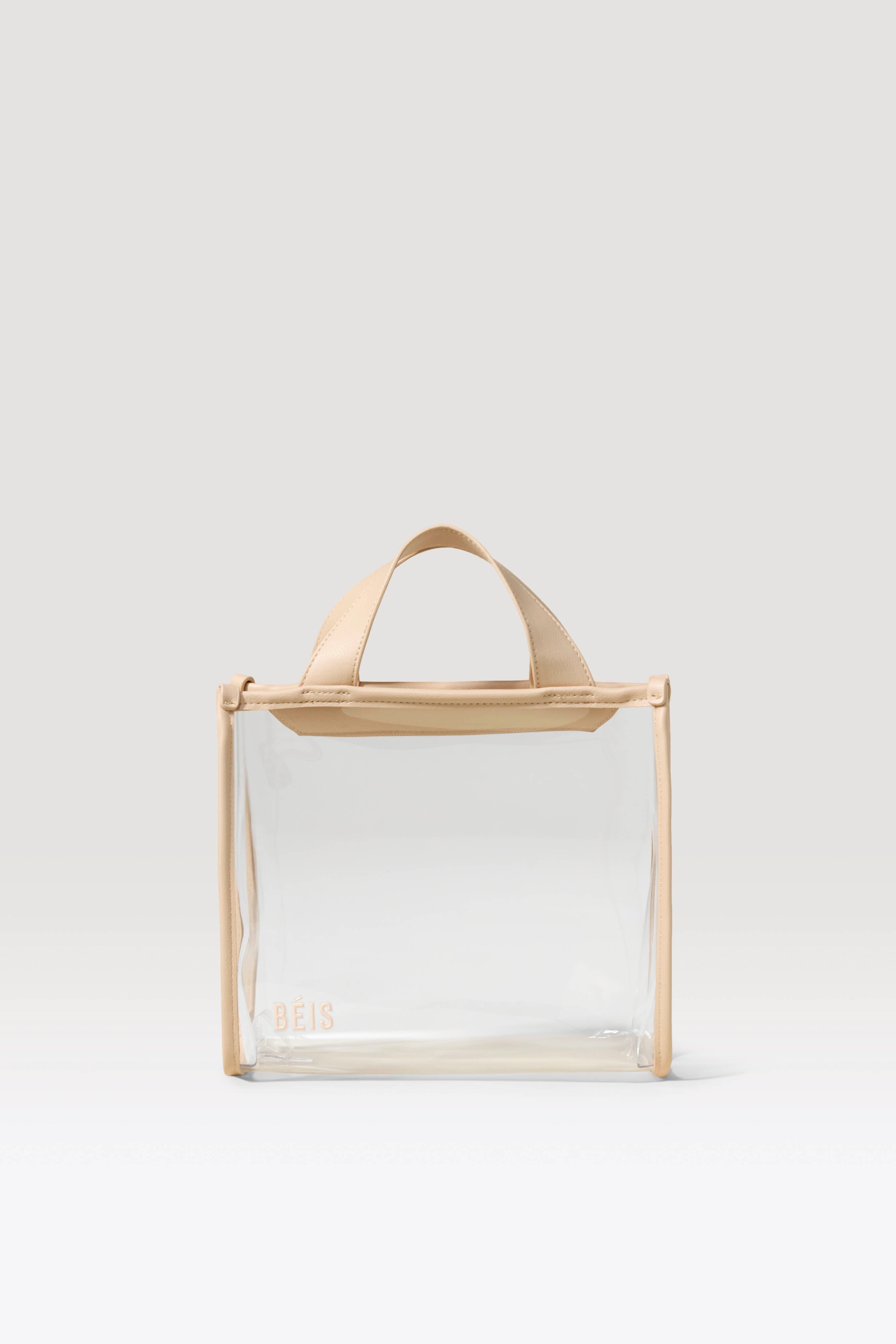 BÉIS 'The Stadium Crossbody'' in Clear with Beige Trim - Small