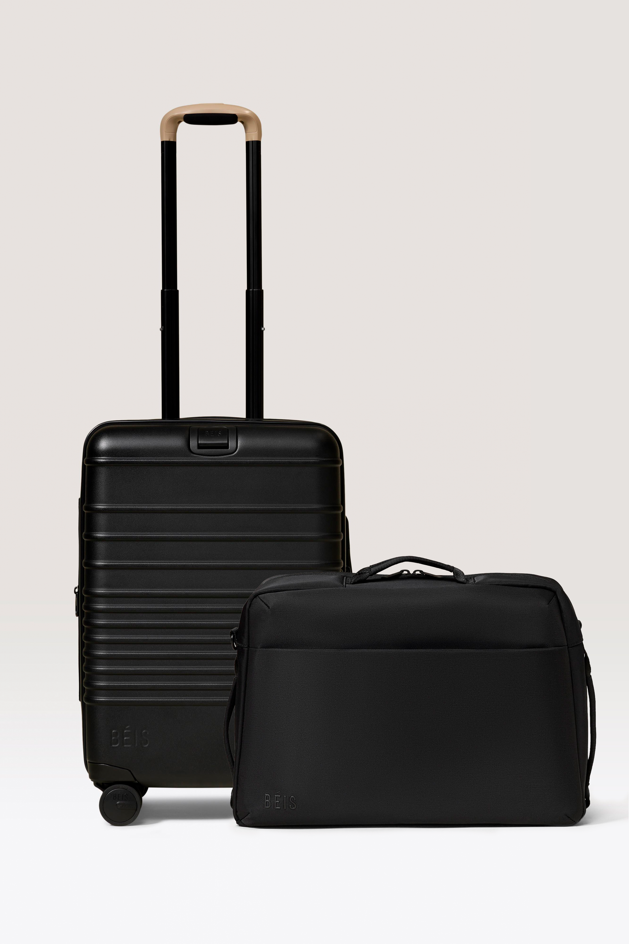 BÉIS black carry-on roller and duffle set