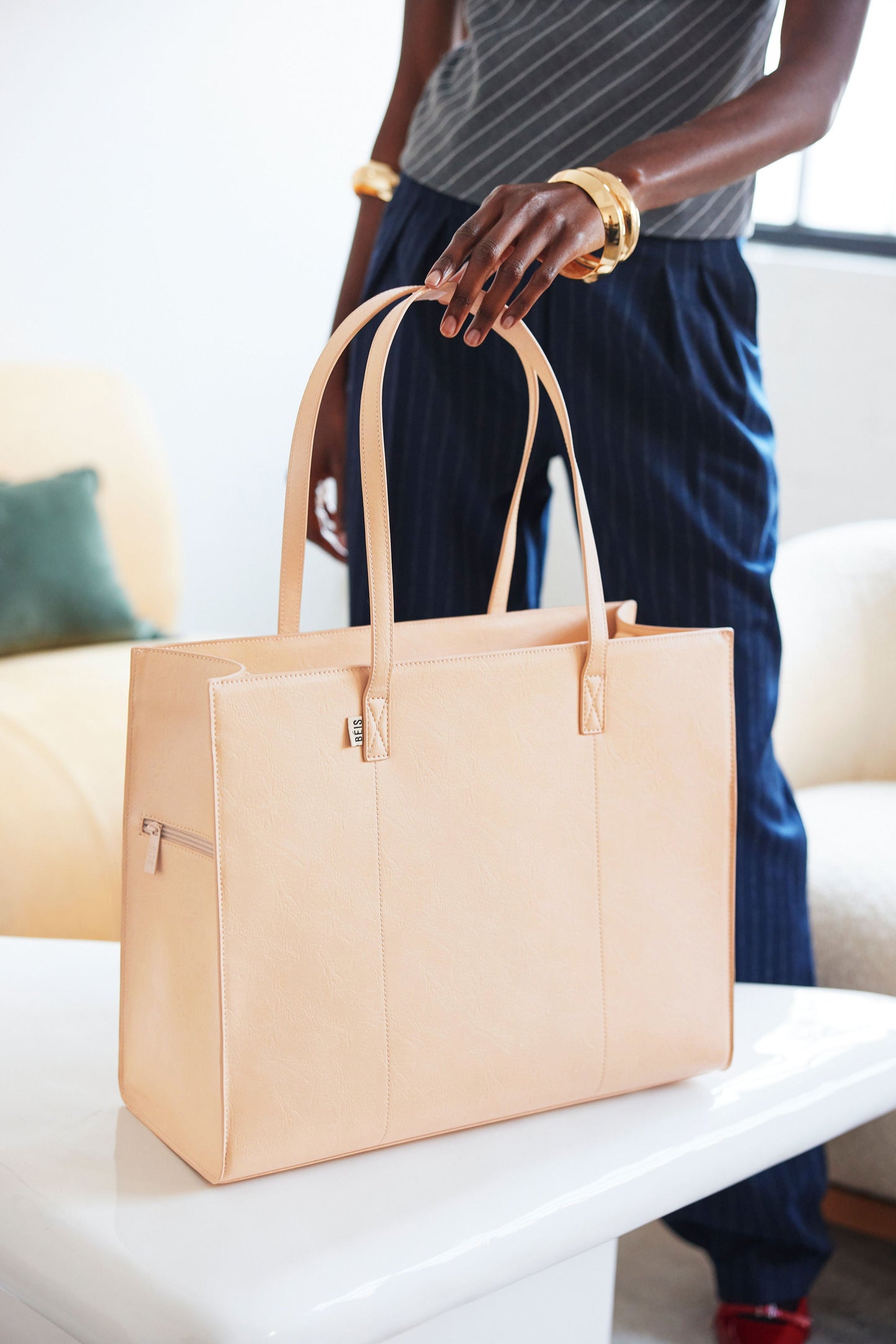 Resale The Large Work Tote in Beige