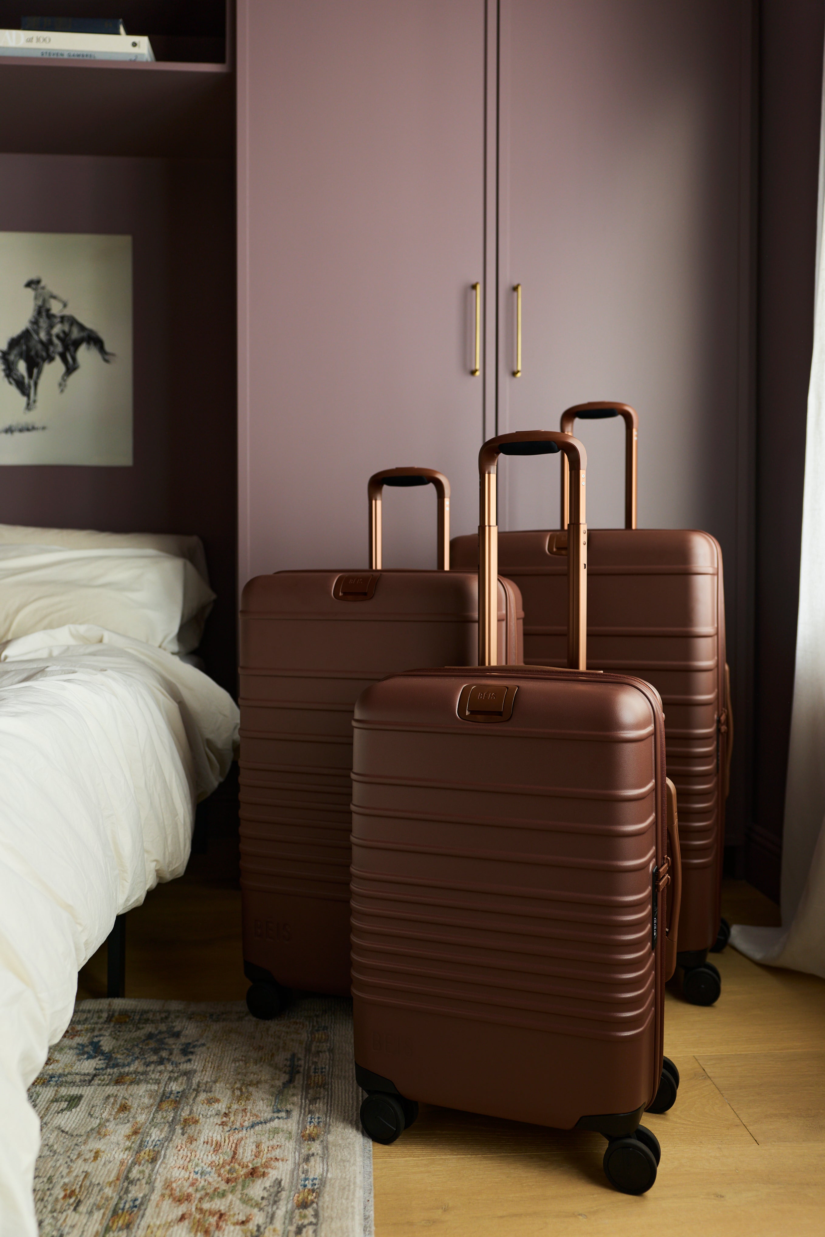 BÉIS 'The 3 Piece Luggage Set' in Maple - 3 Piece Hard Shell