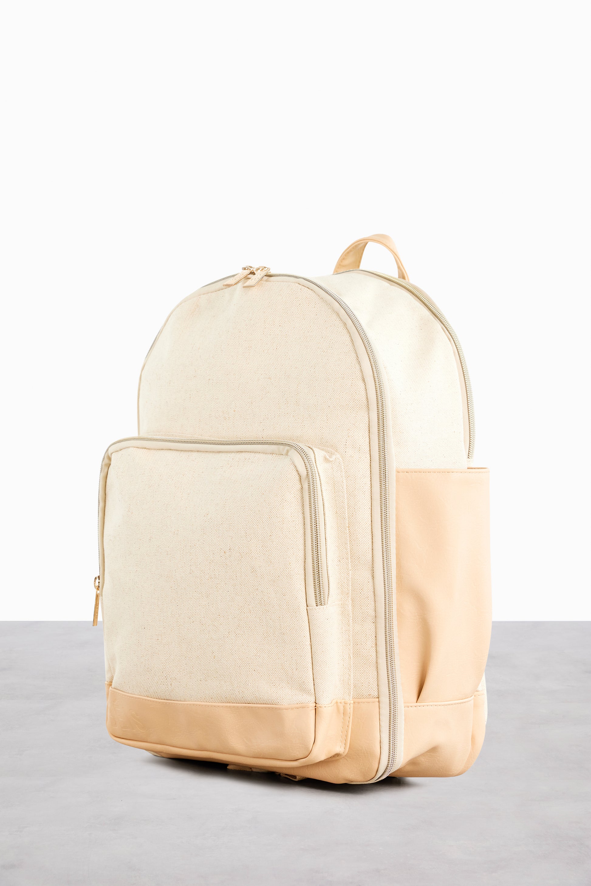 BÉIS 'The Backpack' in Biege - Beige Travel Backpack & Laptop Backpack