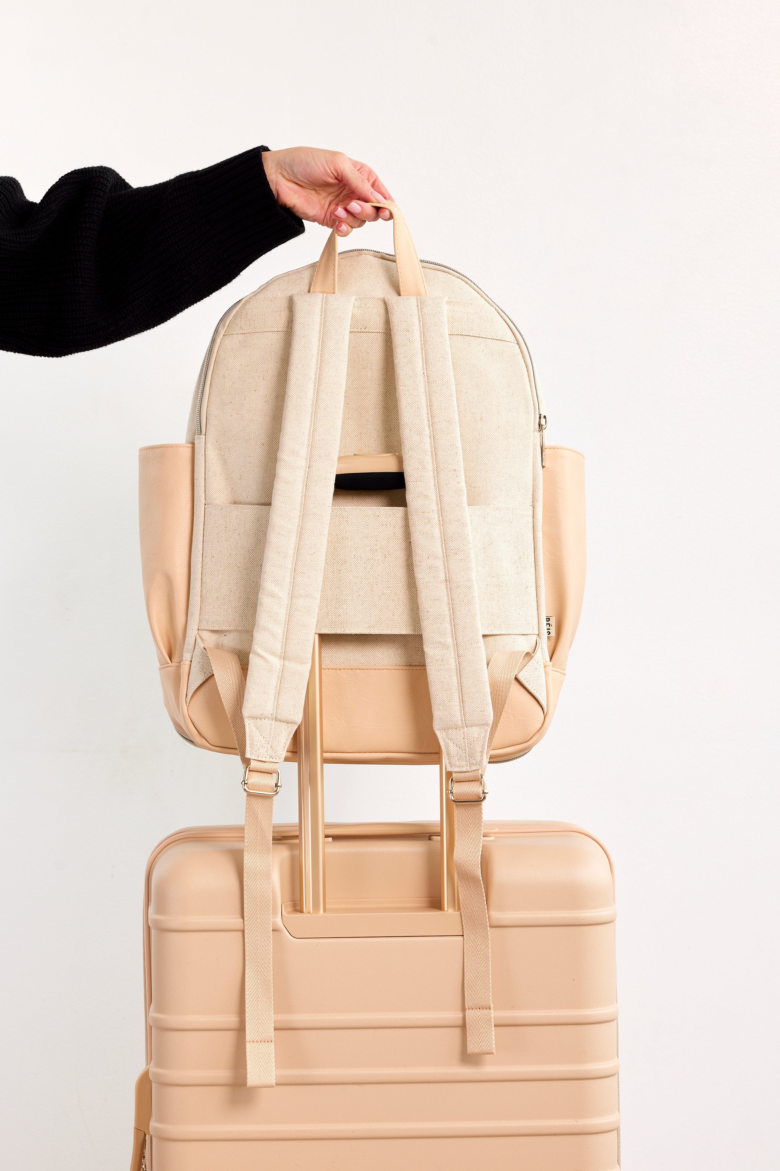 B IS The Backpack in Biege Beige Travel Backpack Laptop Backpack