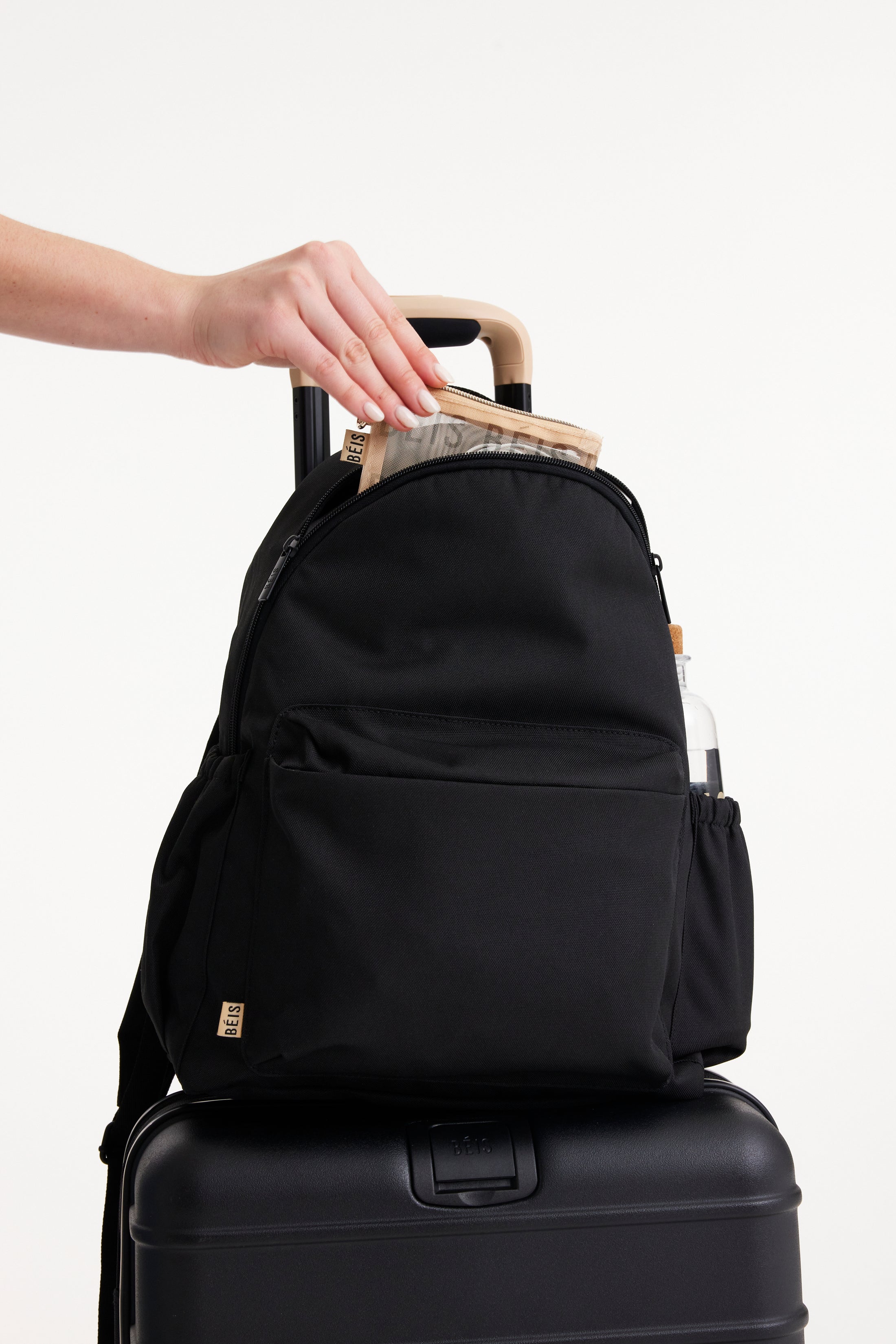 BÉIS 'The BEISICS Backpack' in Black Backpack For Work & Travel With