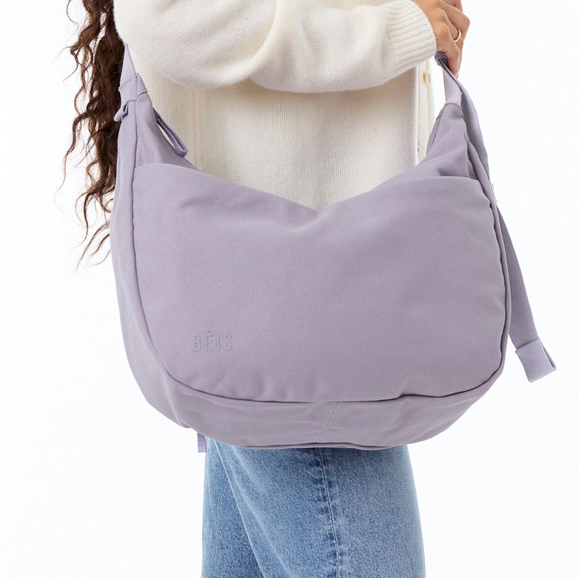 BÉIS 'The Carryall Crossbody' in Lavender - Lavender Crescent Crossbody ...