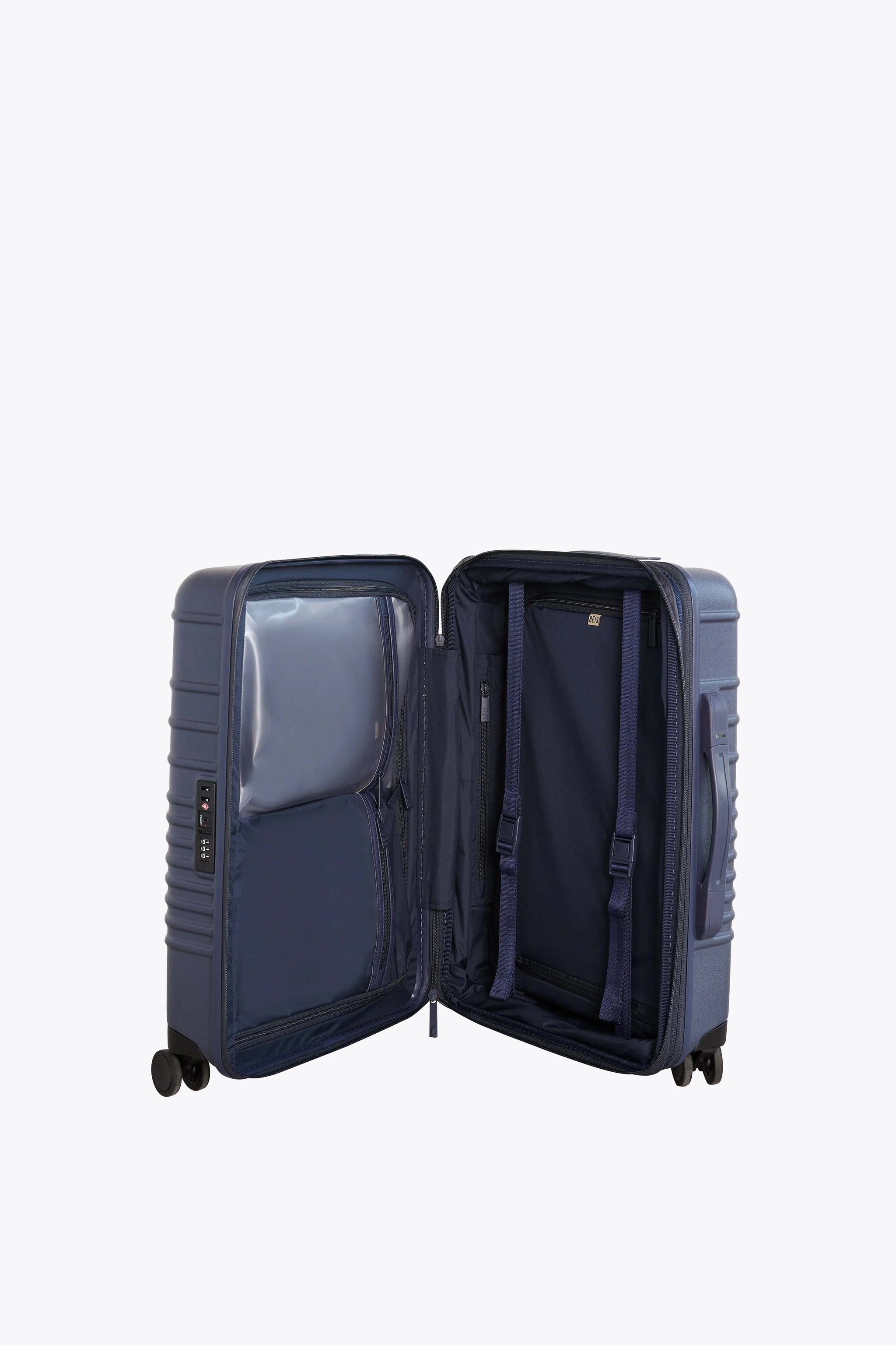 BÉIS 'The Carry-On Roller' in Navy - Blue Suitcase & 21" Carry On Luggage