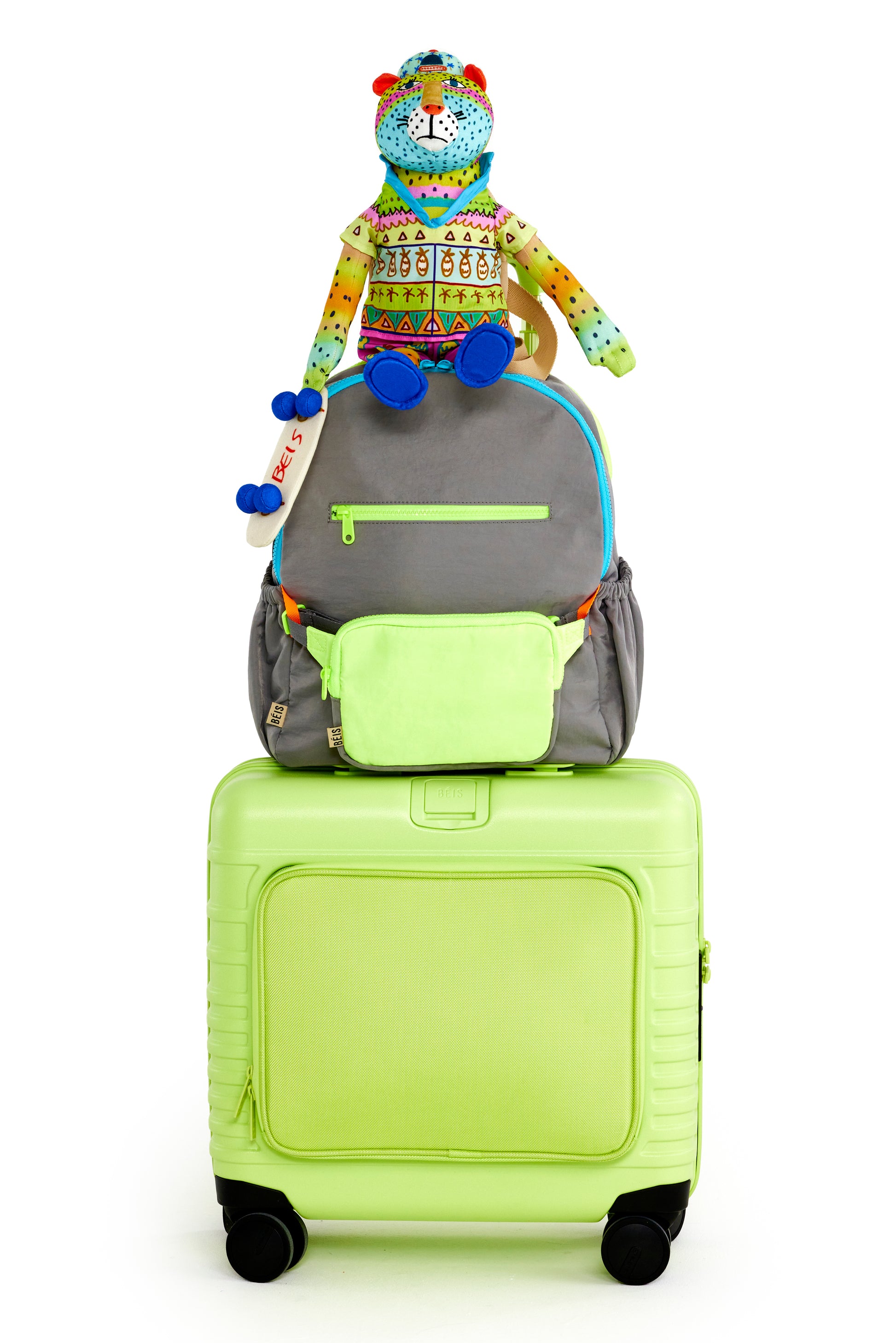 BÉIS 'The Kids Roller' in Citron - Kids Suitcases & Rolling