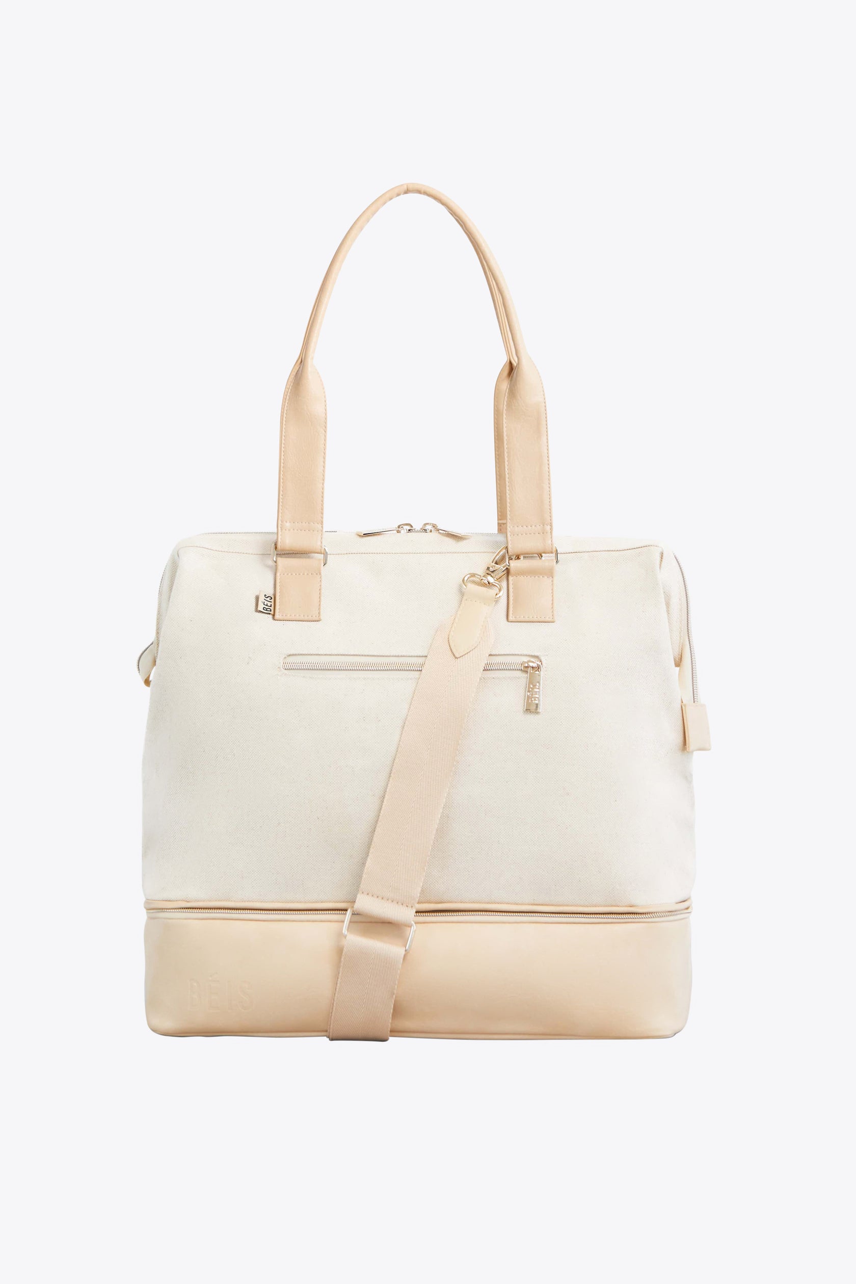 BÉIS 'The Convertible Mini Weekender' in Beige - Mini Travel Weekender Bag