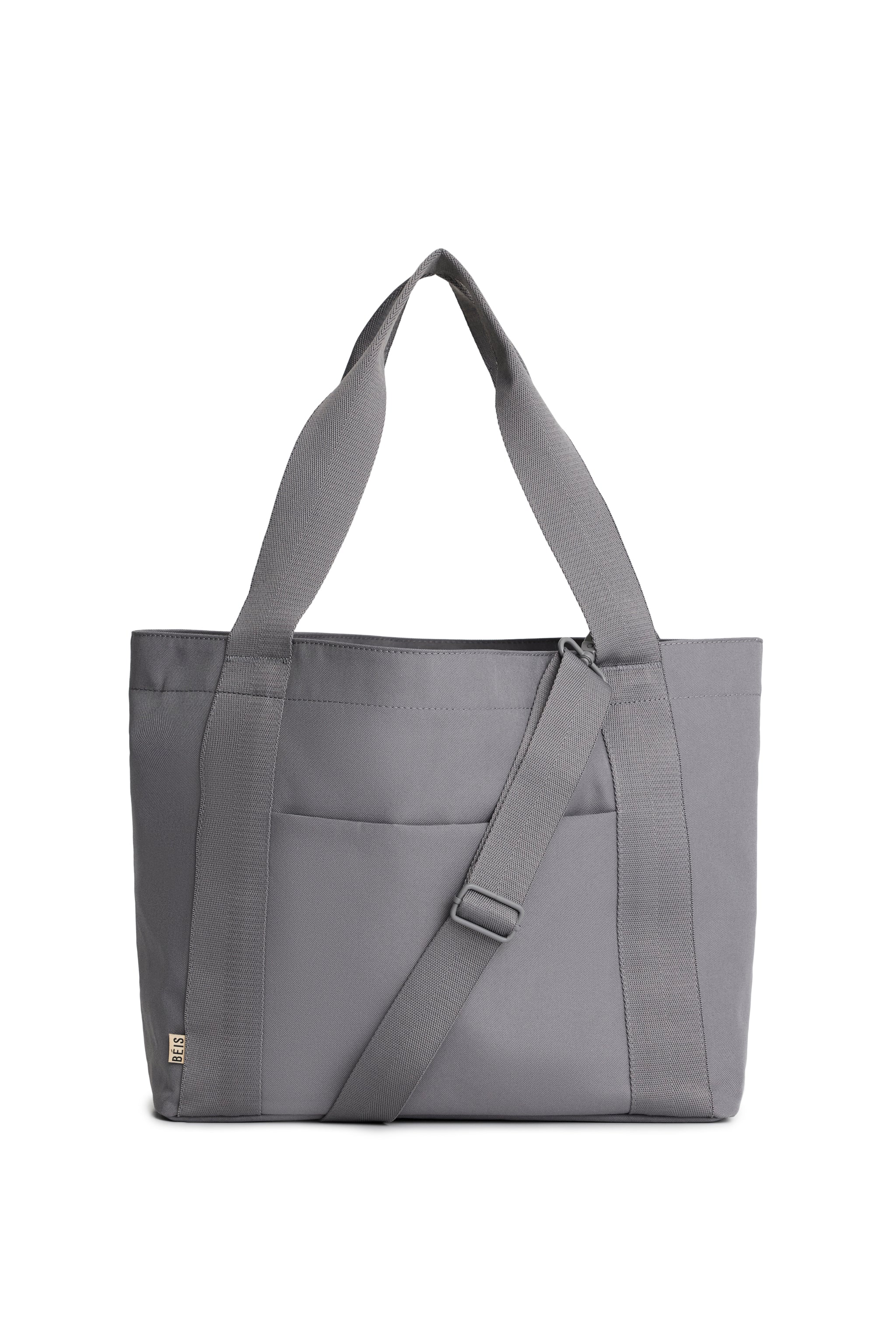BÉIS 'The BEISICS Tote' in Grey - Large Grey Tote Bag With Zipper