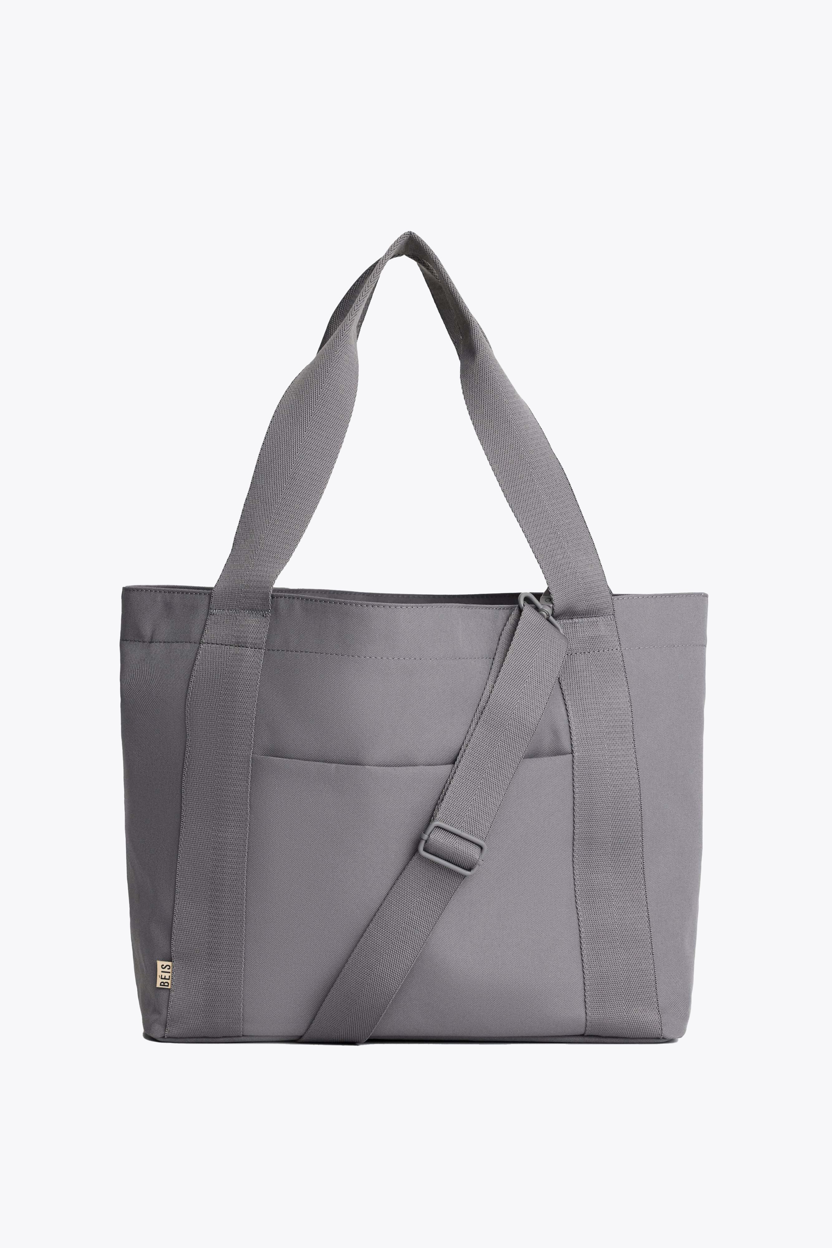 BEIS The BEISICS Tote in Grey Large Grey Tote Bag With Zipper