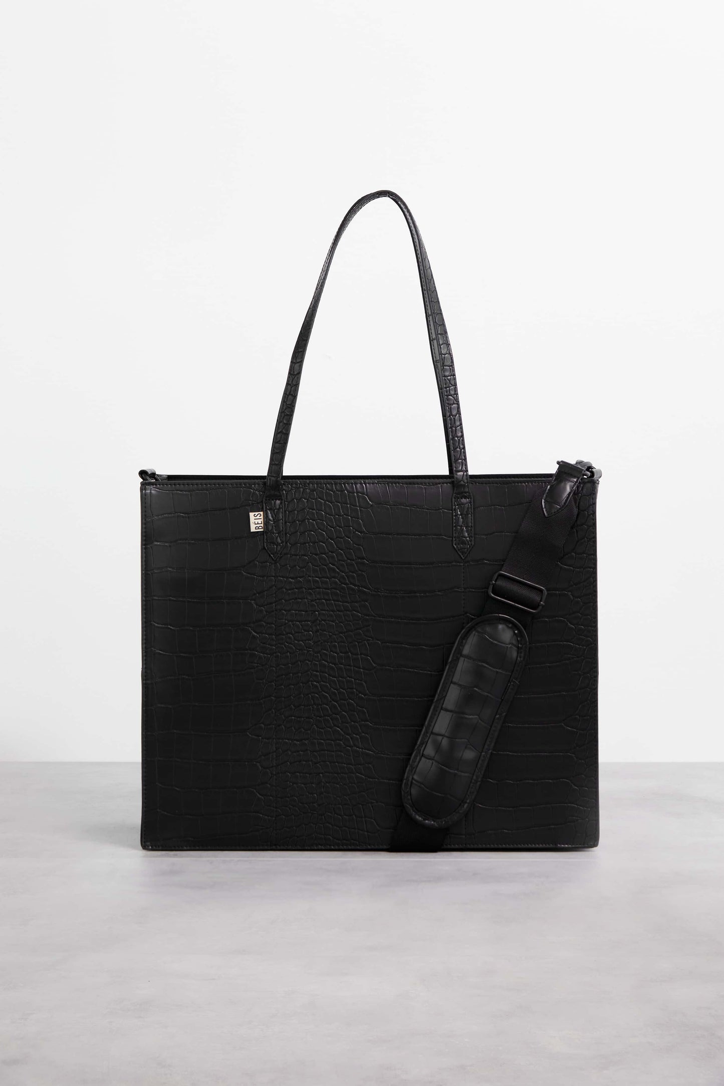 Resale The Large Work Tote in Black Croc