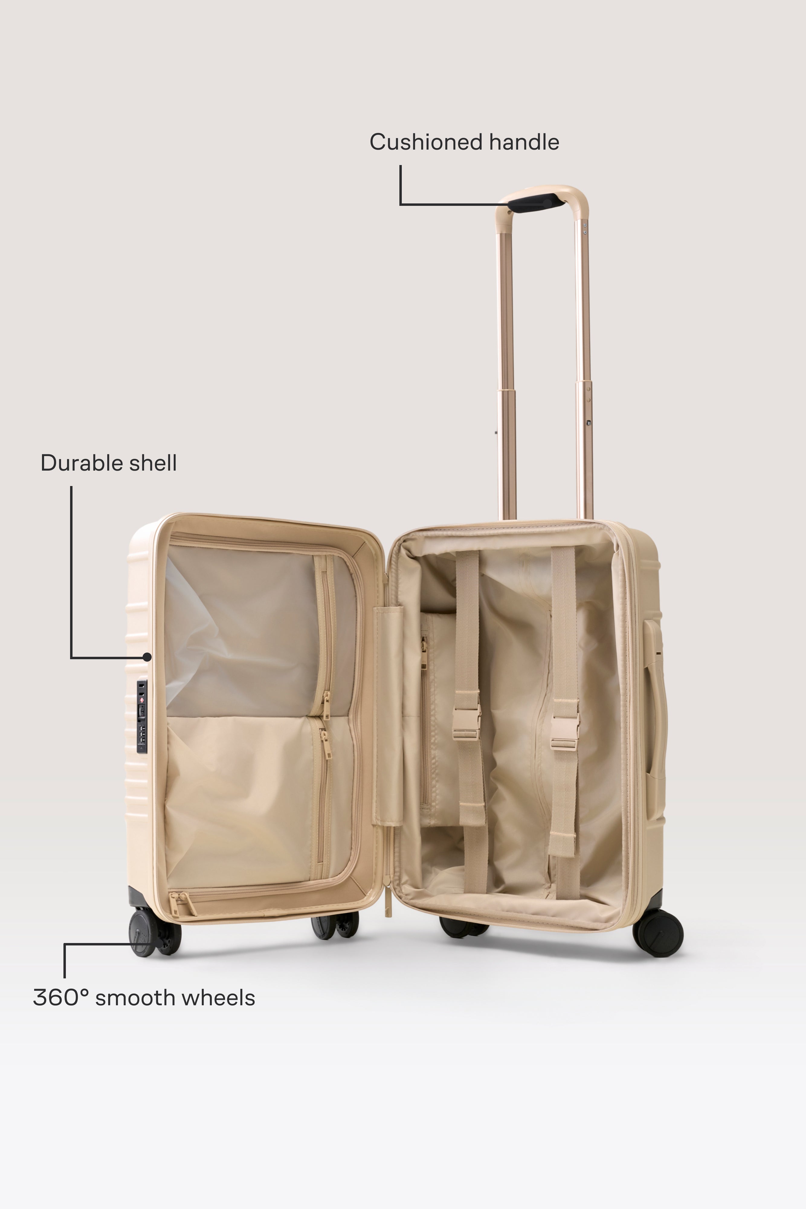 BÉIS 'The Carry-On Roller' in Beige - 21