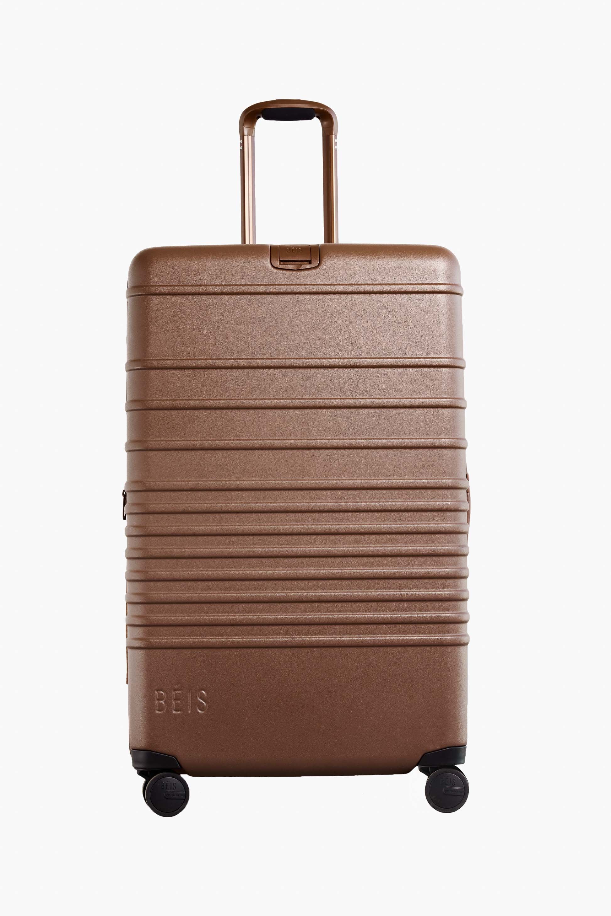 BÉIS 'The Large Check-In Roller' in Maple - Brown 29 inch Checked Suitcase & Check in Luggage