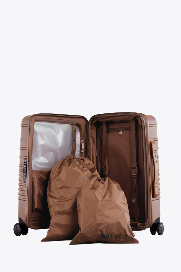 BÉIS 'The Carry-On Roller' in Maple - Brown Carry On Luggage & Hard ...