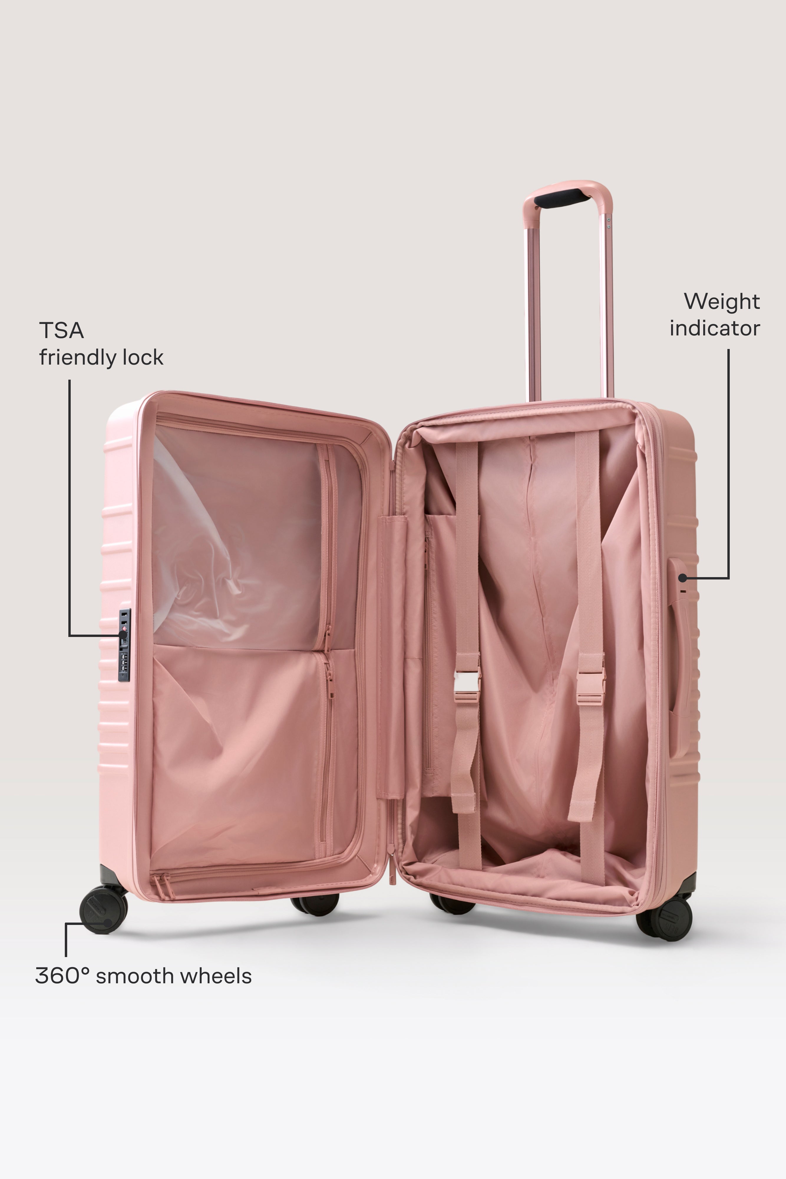 BÉIS 'The Medium Check-In Roller' in Atlas Pink - 26 in Pink