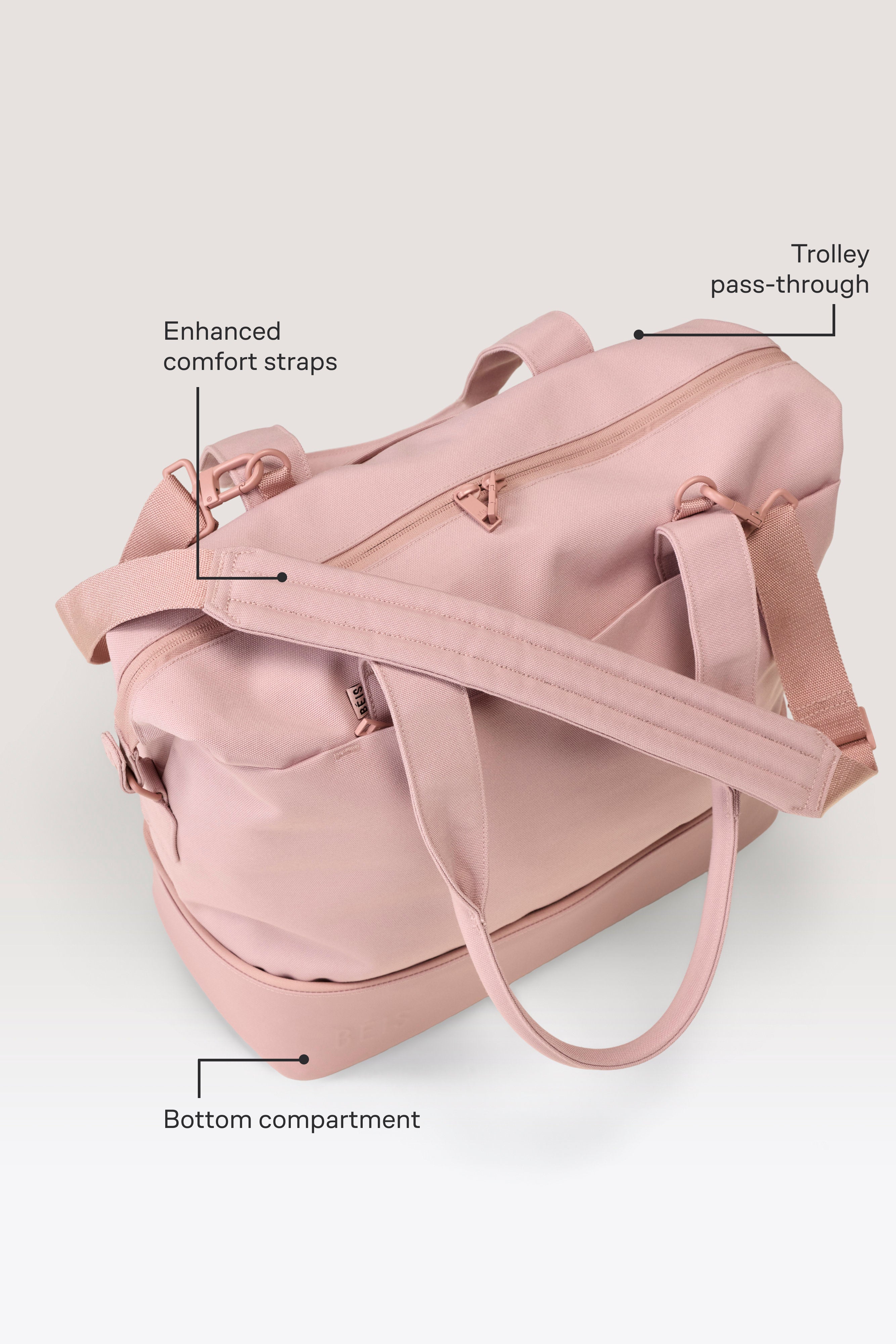 BÉIS 'The NEW Mini Weekender' in Atlas Pink - Mini Weekender