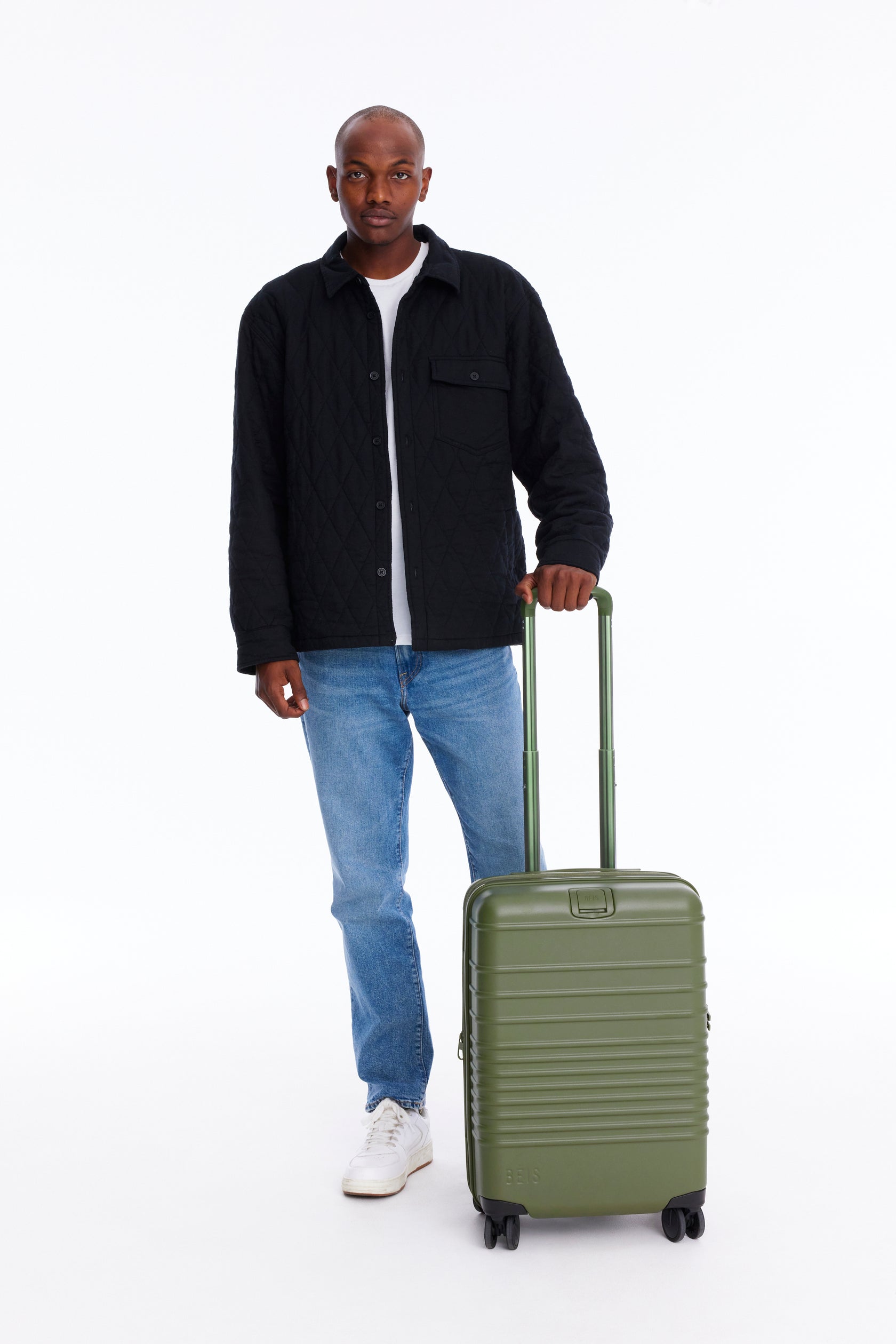 BÉIS 'The Carry-On Roller' in Olive - Olive Green Carry-On Luggage ...