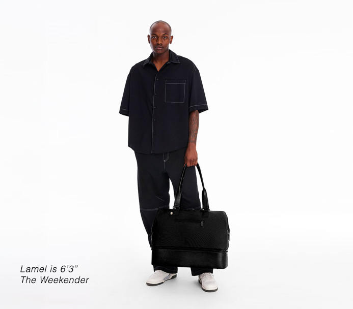 The Weekender in Black on model