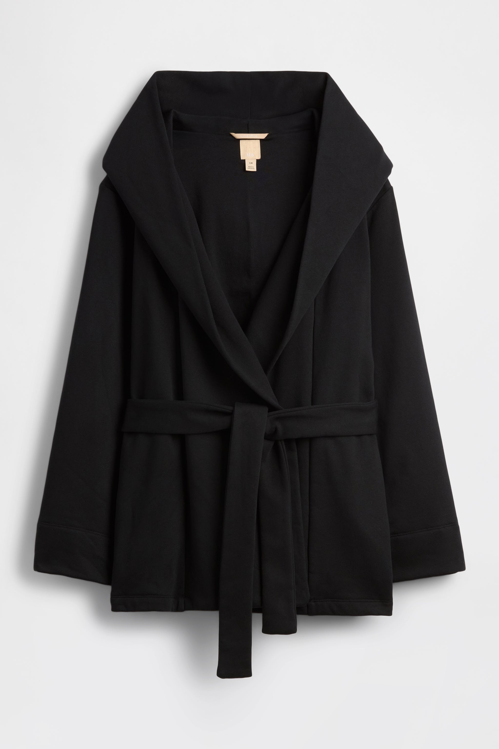 GAP X BEIS Cropped Fleece Coat in Black