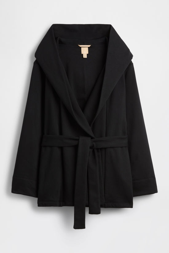 GAP X BEIS Cropped Fleece Coat in Black