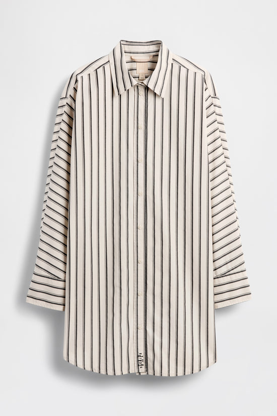 GAP X BEIS Oversized Big Stripe Shirt in Khaki Black Stripe