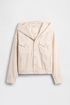 GAP X BEIS Hooded Denim Jacket in Light Tundra