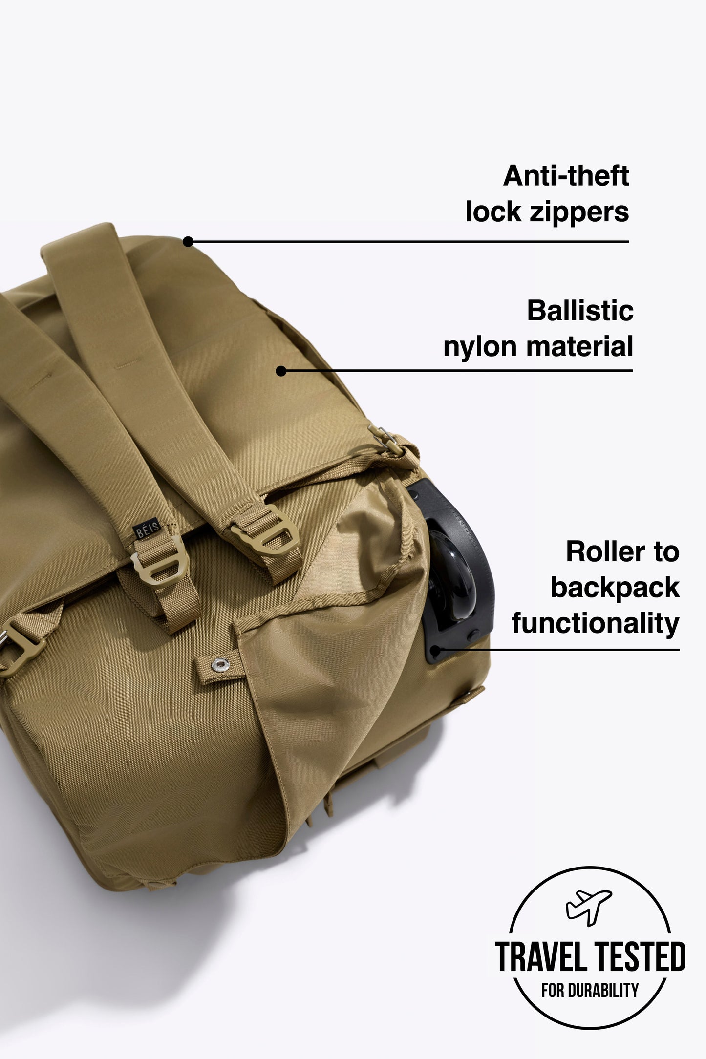 The Pro Rolling Backpack in Khaki