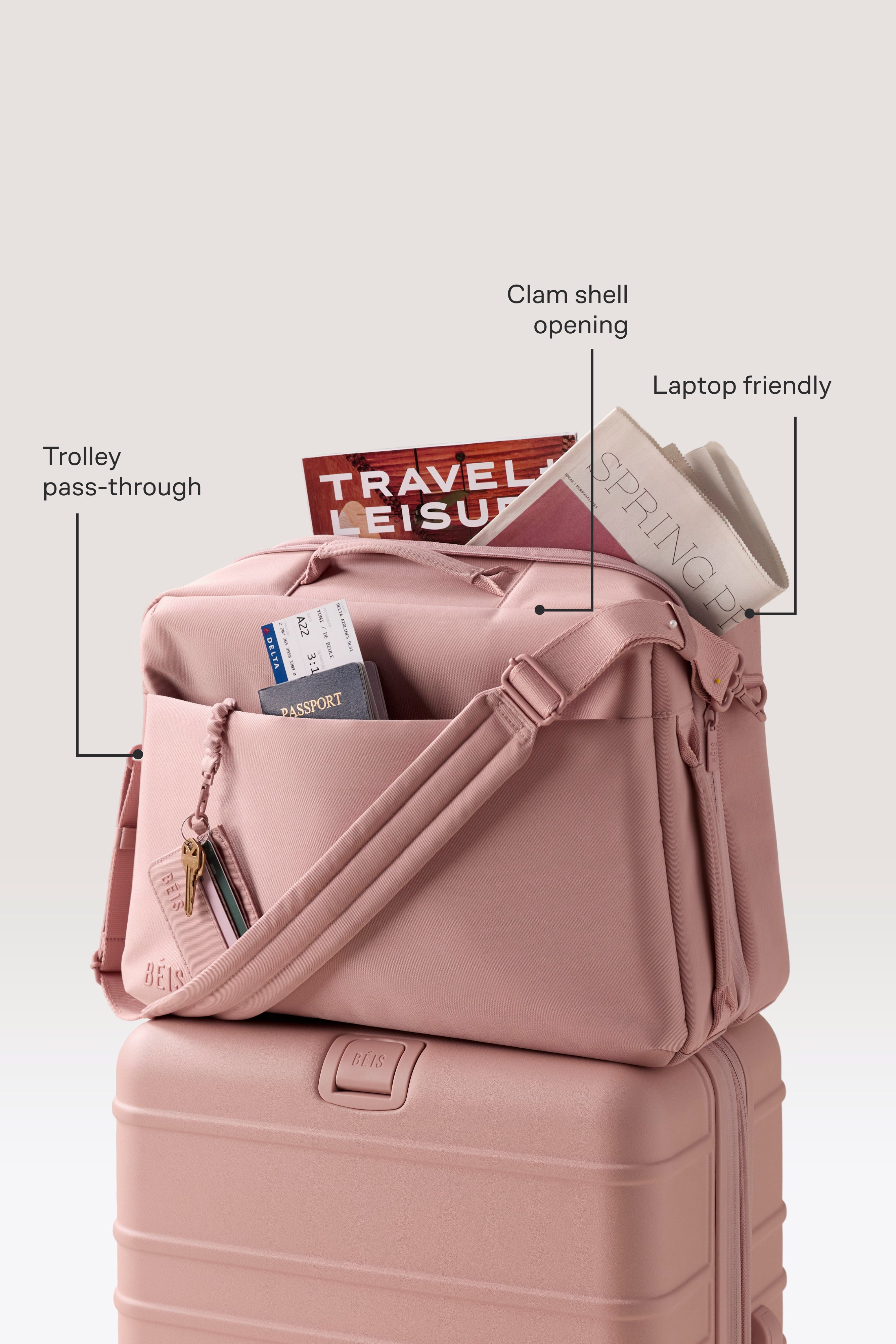 BÉIS 'The Ultimate Travel Duffle' in Atlas Pink - Pink Duffle Bag