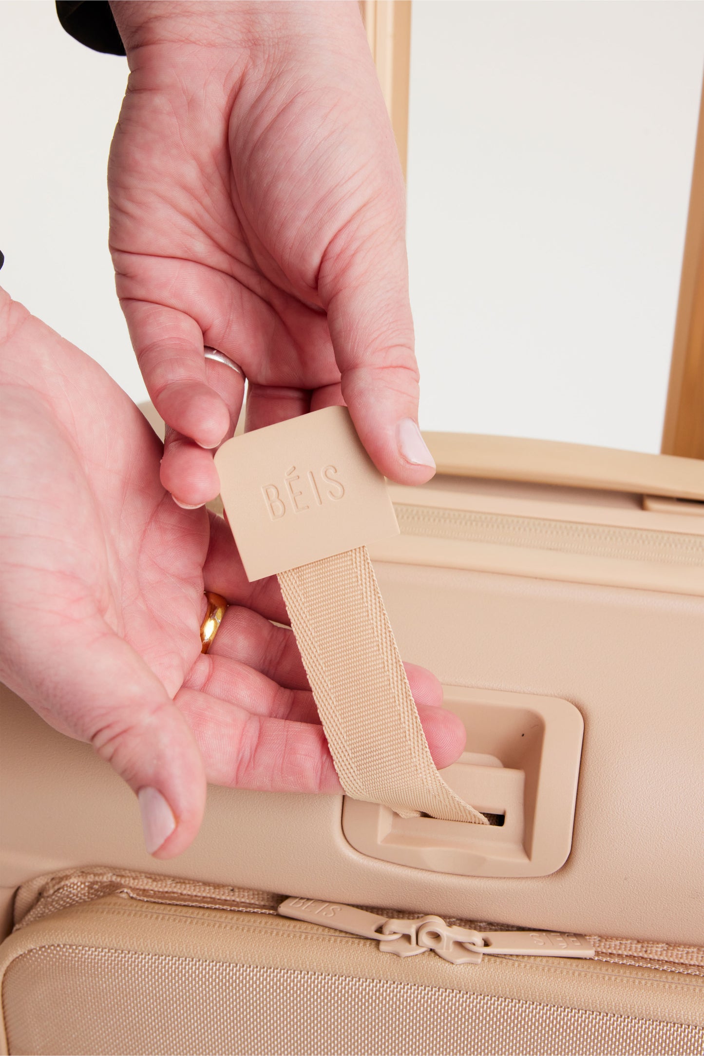 The Front Pocket Carry-On Roller in Beige