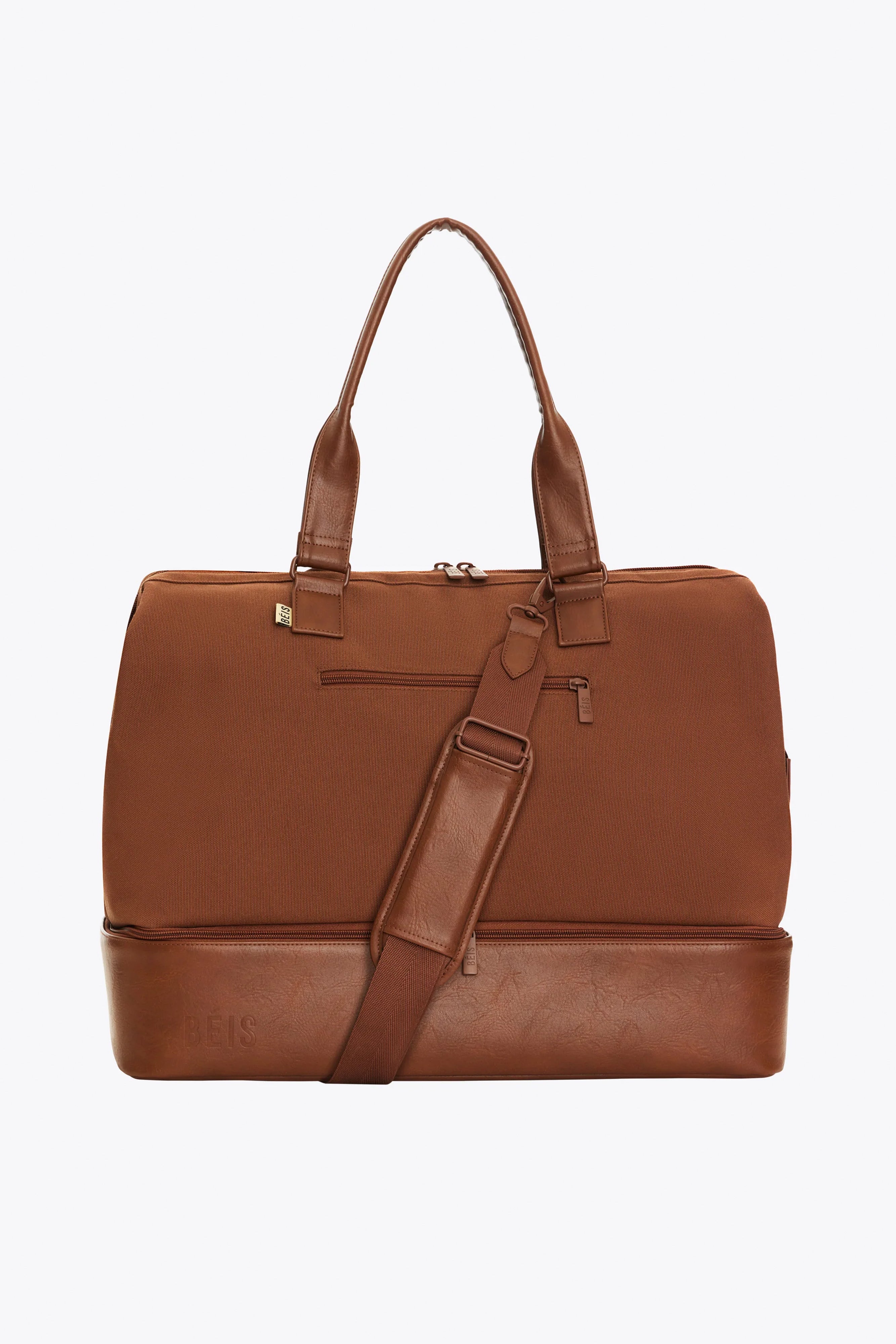 BÉIS 'The Weekender' in Maple - Brown Weekend Bag & Overnight Travel Bag